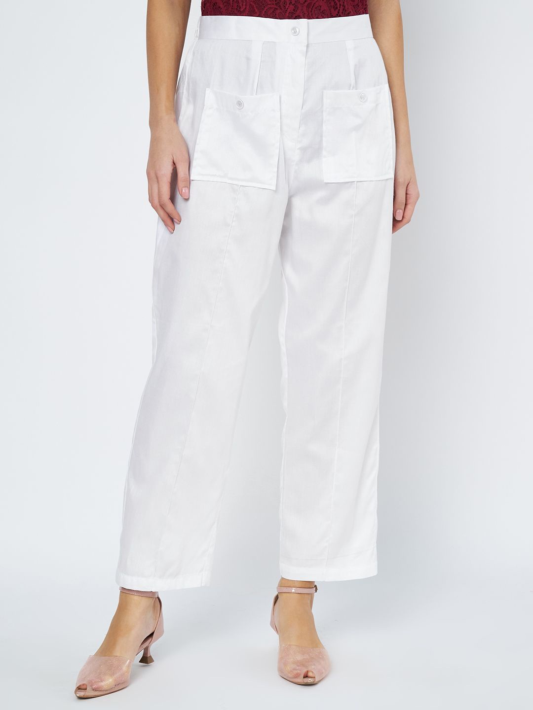 

BCZ Style Women Cotton Palazzo, White