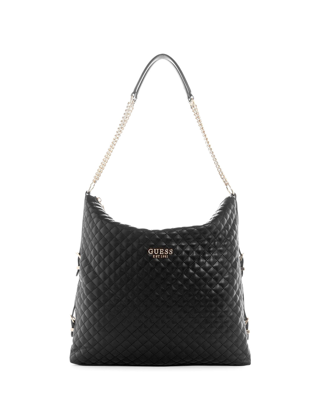 

GUESS Women Solid Shopper Tote Bag, Black