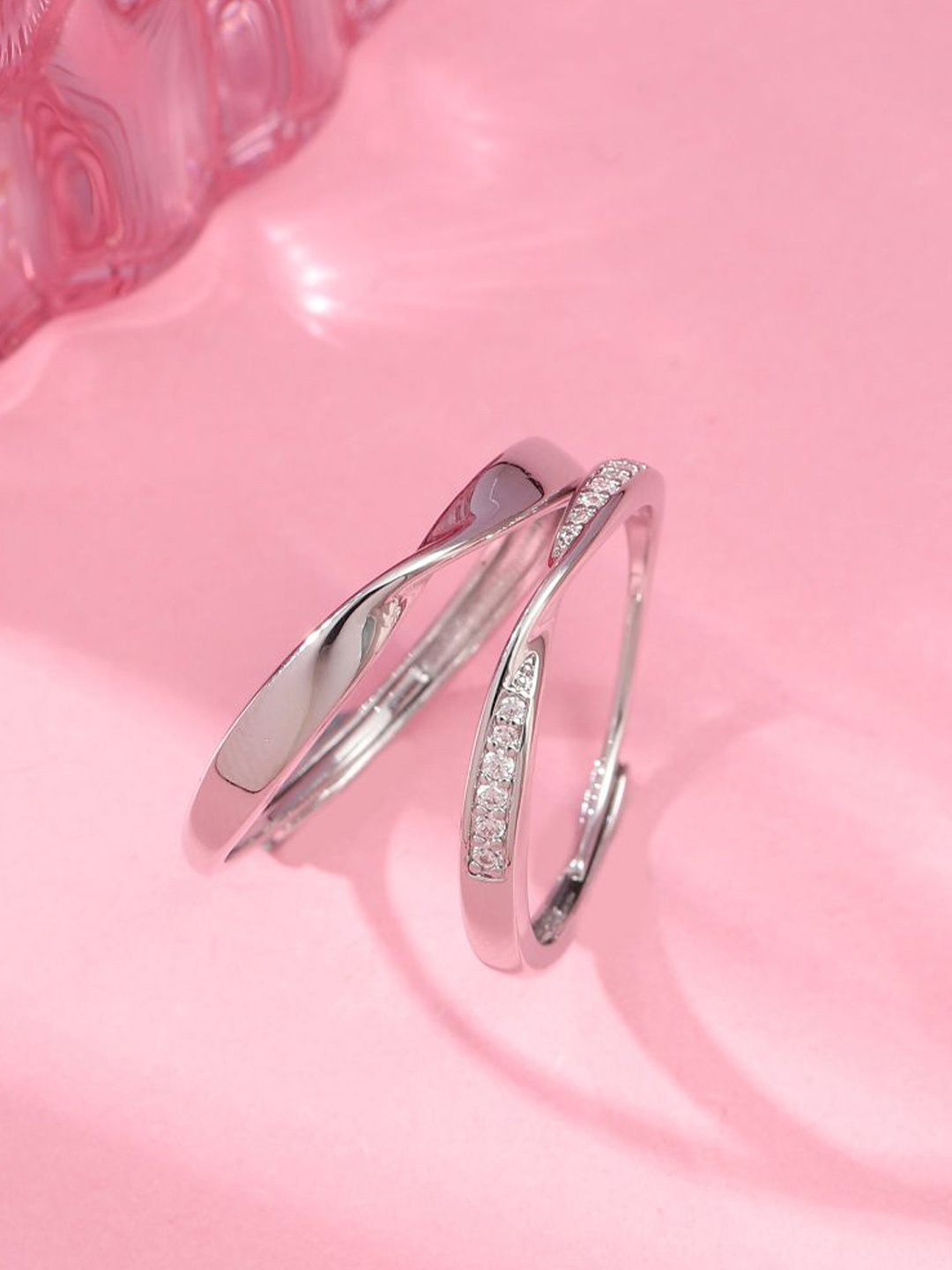 

SALTY Set Of 2 Perfect Match Him & Her Ring, Silver