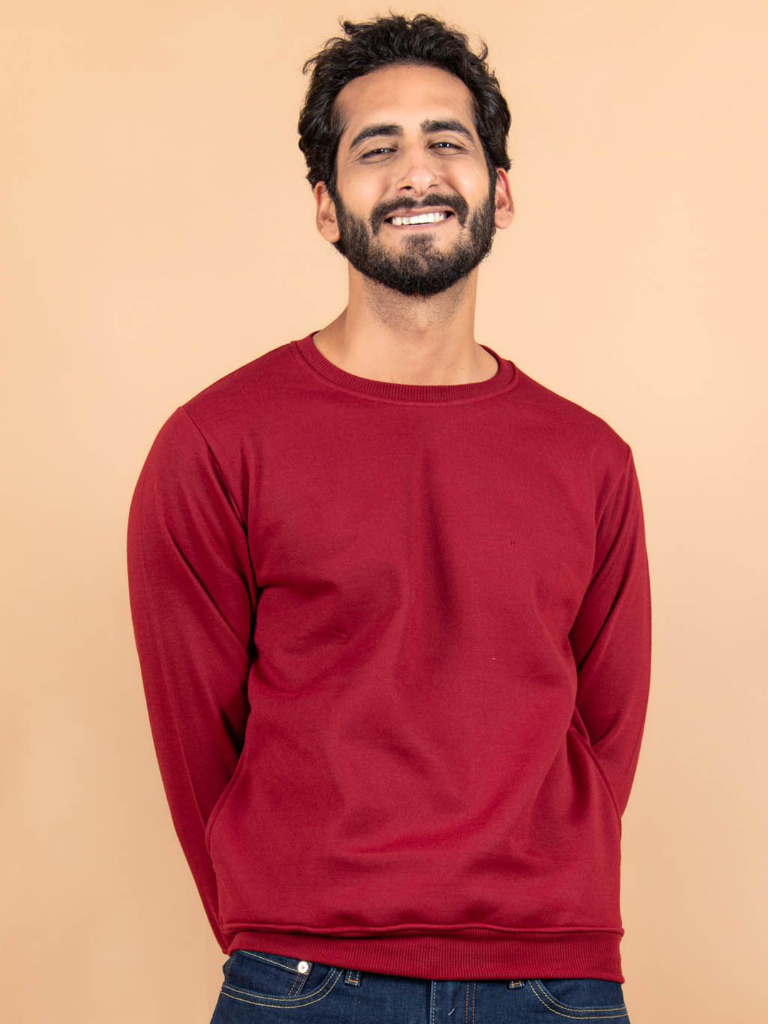 

Tistabene Men Round Neck Sweatshirt, Red