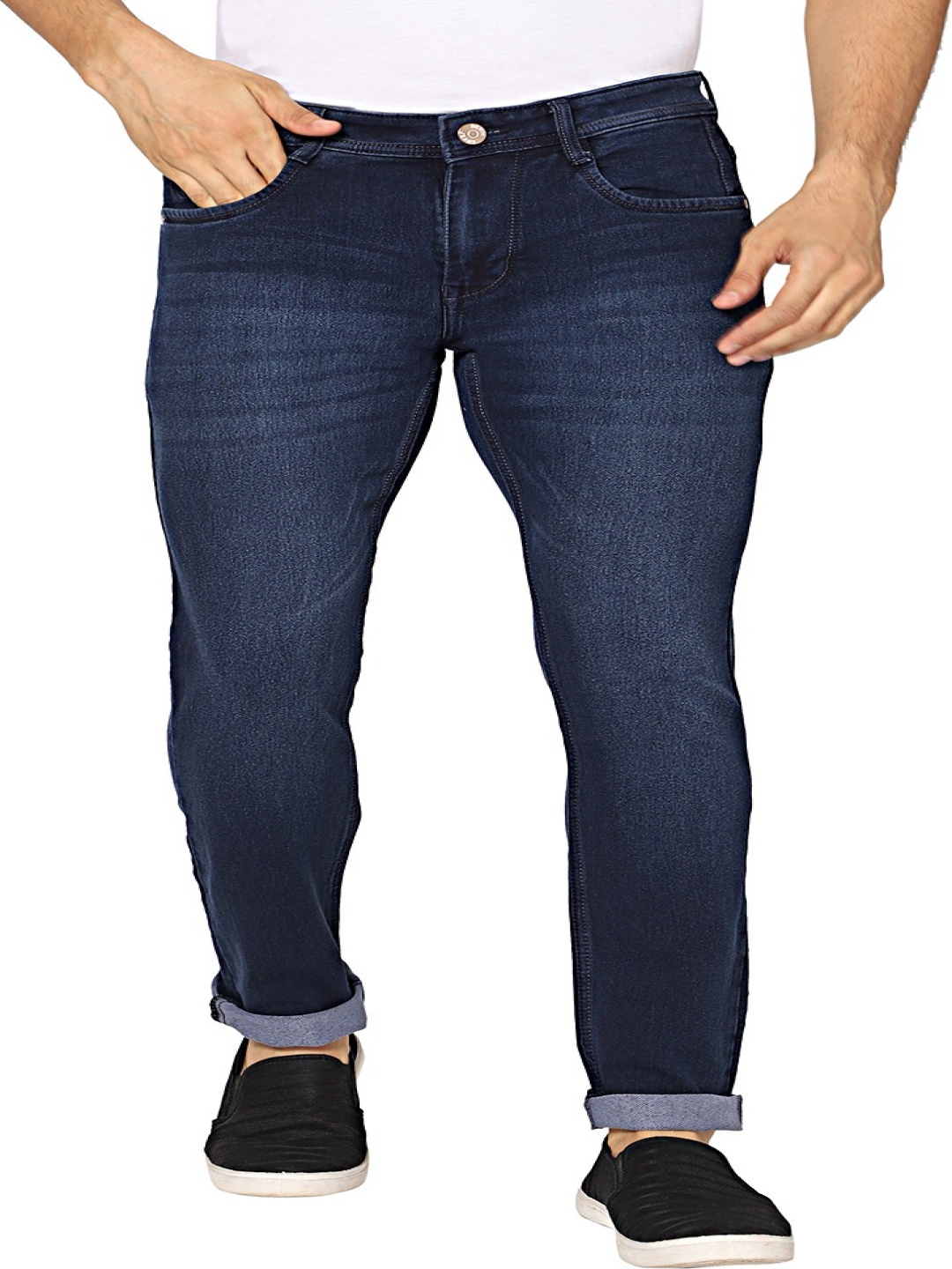 

TCI Men Light Fade Regular Fit Mid-Rise Jeans, Navy blue