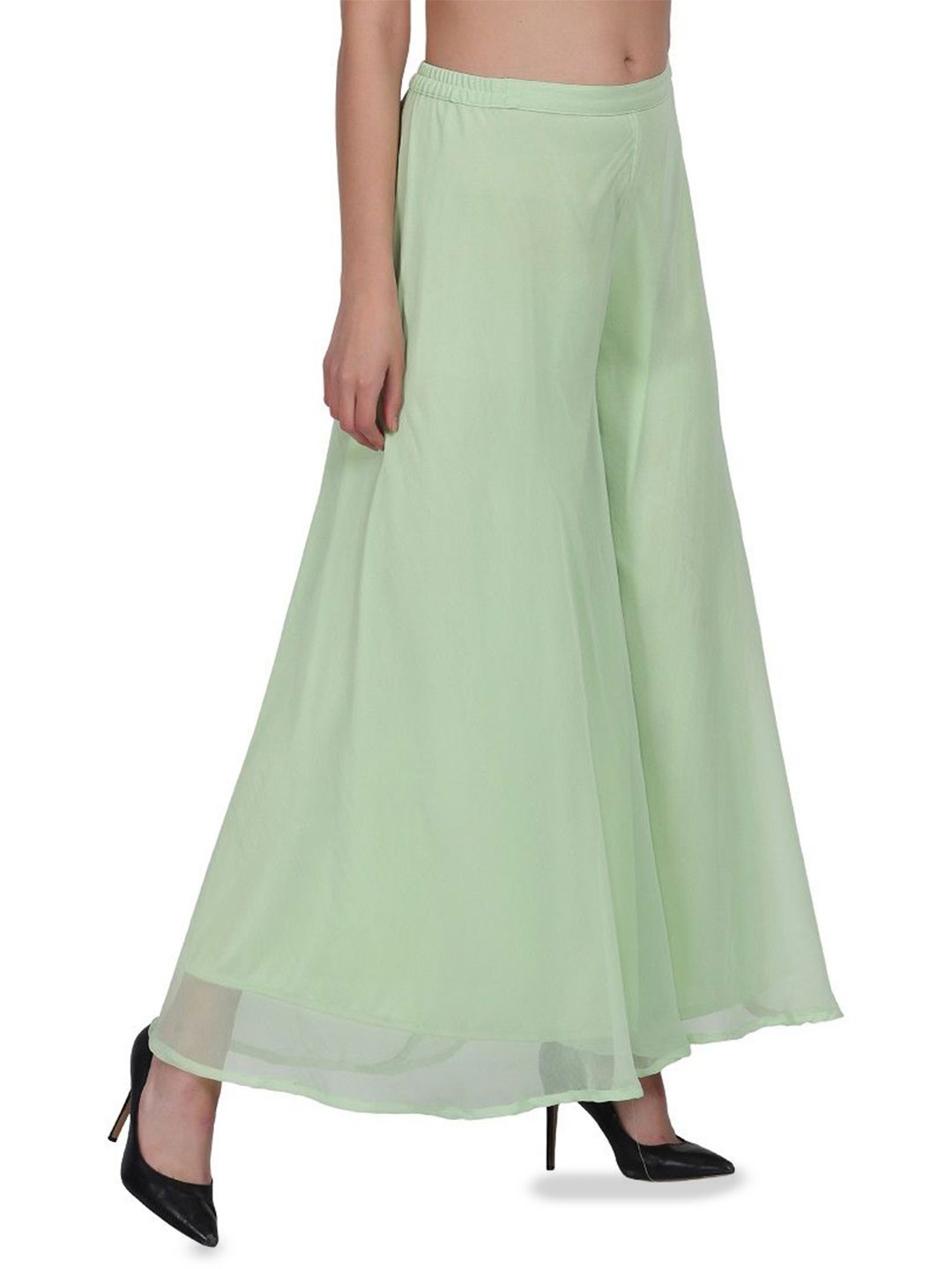 

Warsian Women Full Flared Palazzo, Lime green