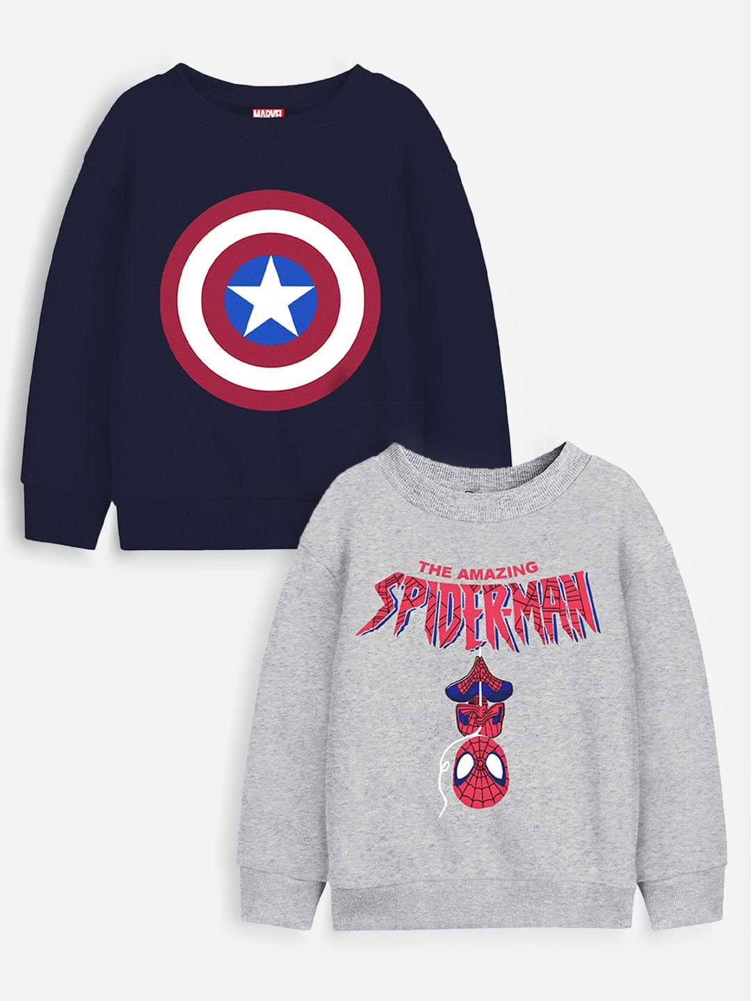 

Marvel by Miss and Chief Boys Printed Sweatshirt, Grey