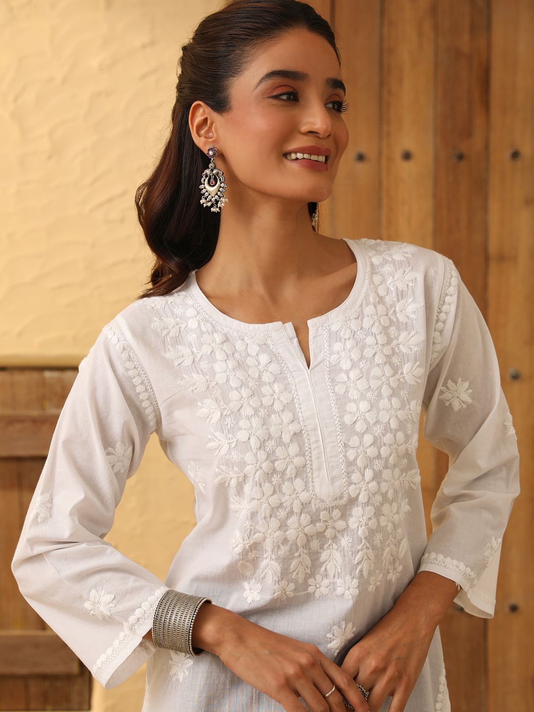 

House of Chikankari Women Chikankari Kurta, White