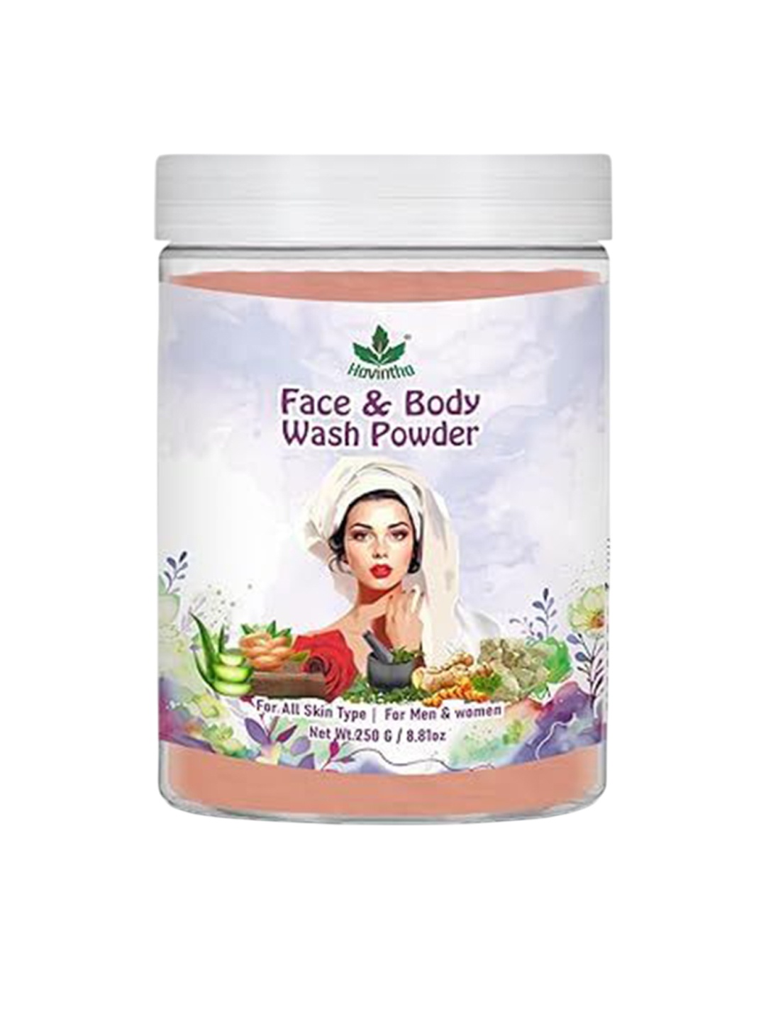 

Havintha Natural Face And Body Wash Powder With Aloe Vera - 250 g, White