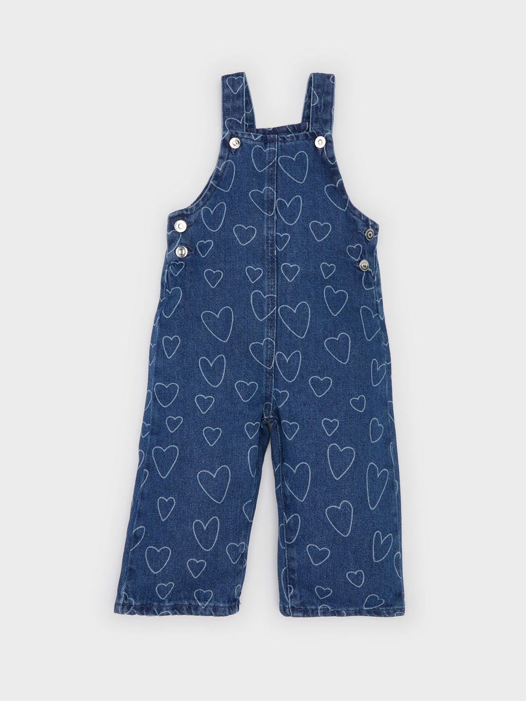 

DeFacto Girls Printed Pure Cotton Sleeveless Basic Jumpsuit, Blue