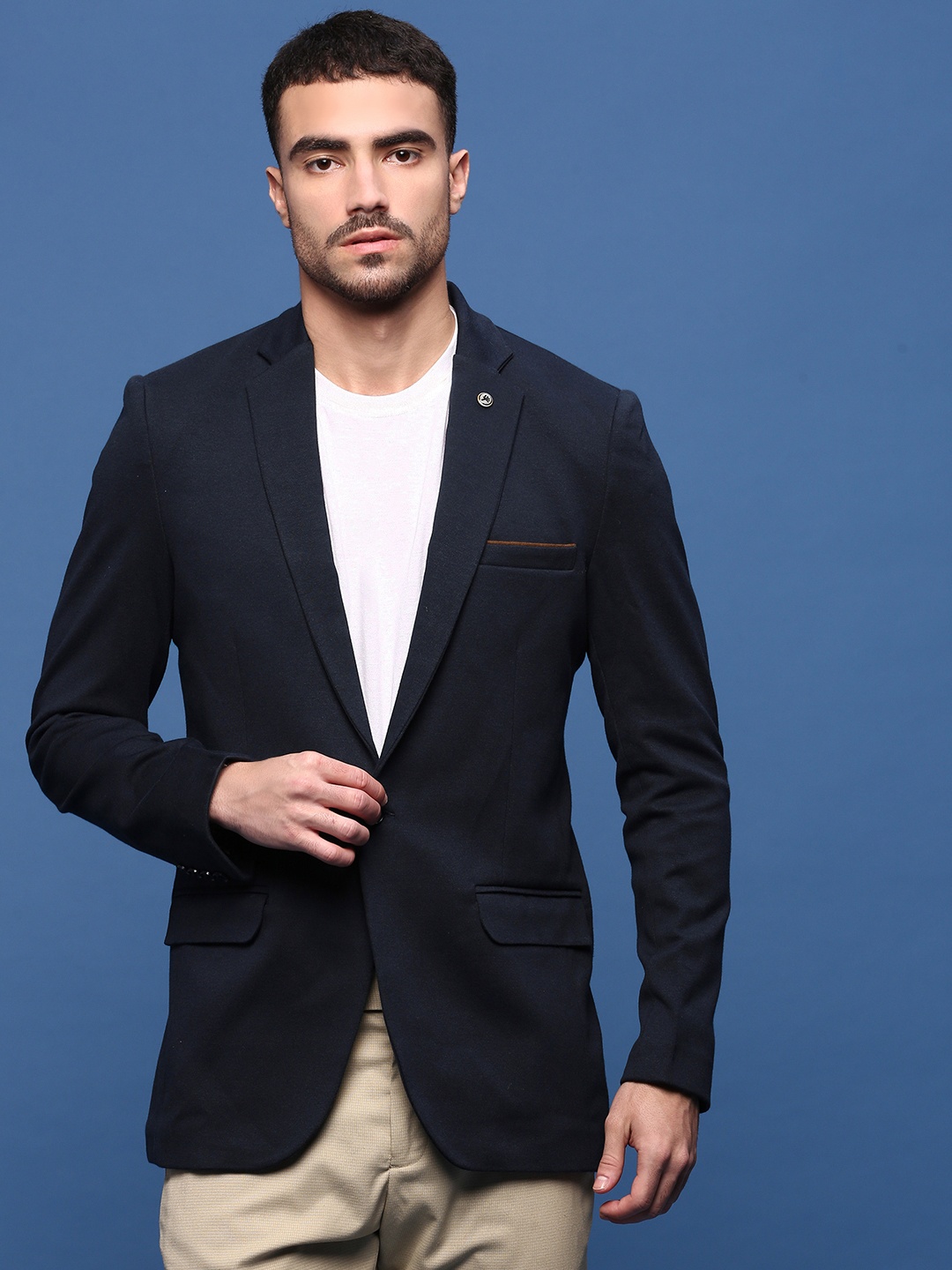 

SHOWOFF Slim Fit Single Breasted Blazer, Navy blue