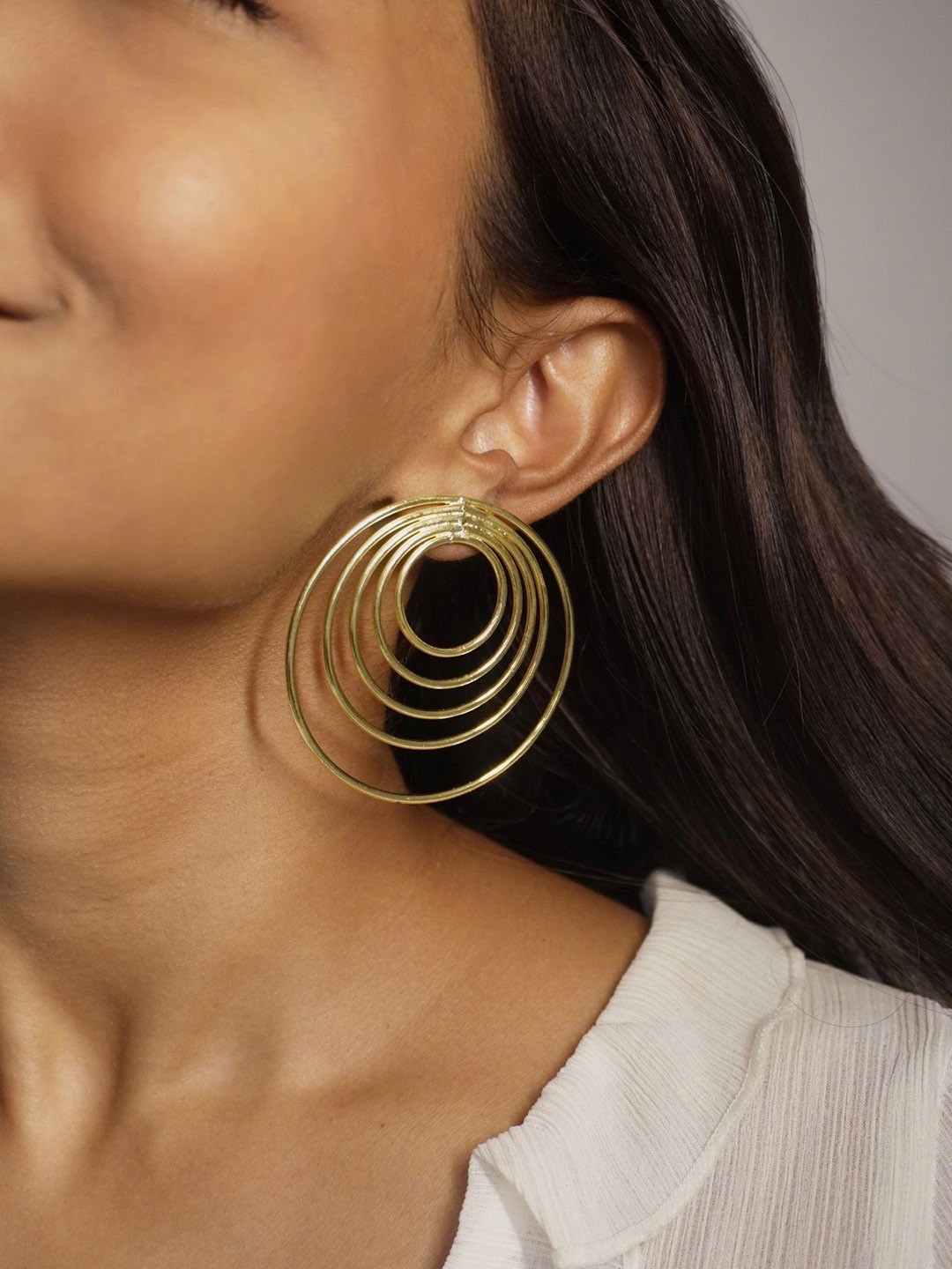 

House of Pehr Gold Plated Chain Linked Contemporary Drop Earrings