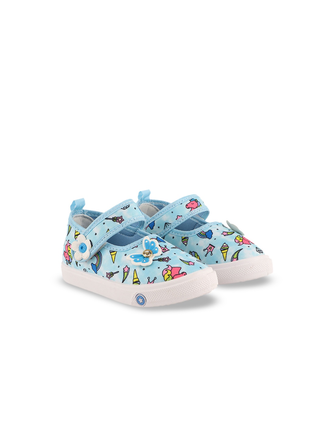 

LEVOT Girls Printed Round Toe Sneakers, Blue