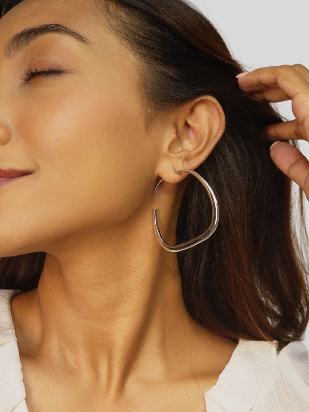 

House of Pehr Silver Plated Chic & Simple Crescent Hoop Earrings