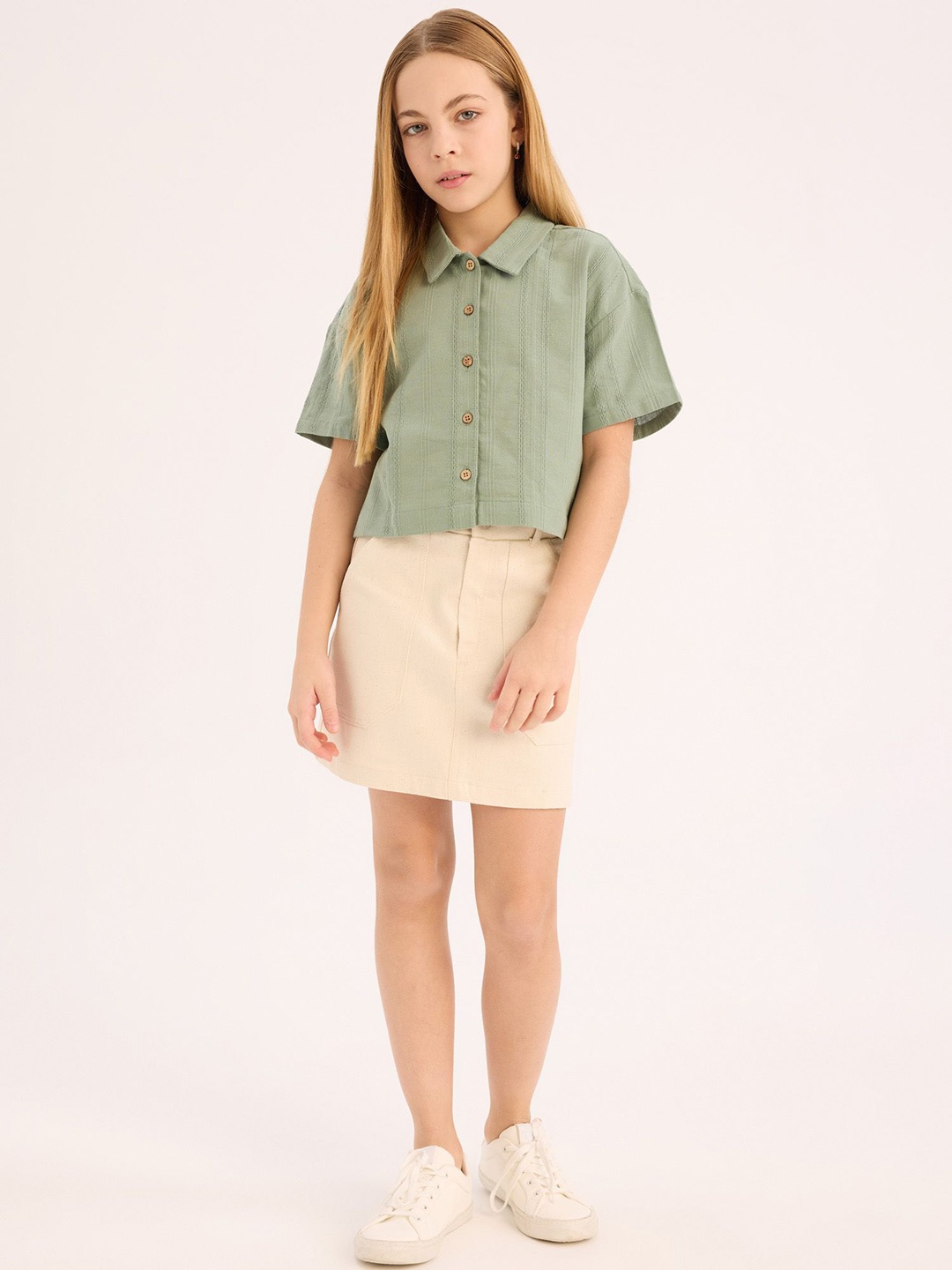 

DeFacto Girls A-Line Mini Skirt, Cream