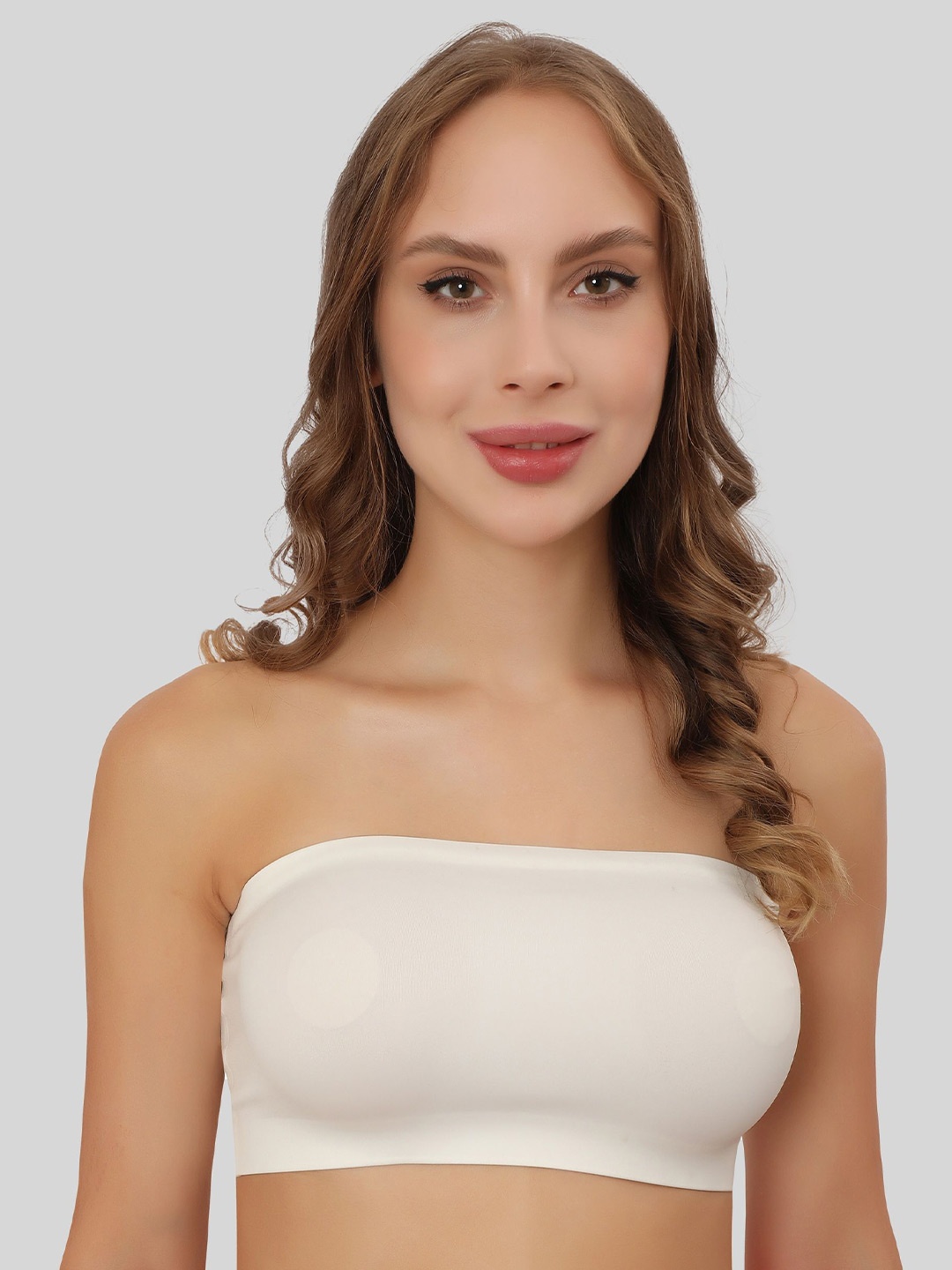 

Glamoras Bandeau Bra Full Coverage, White