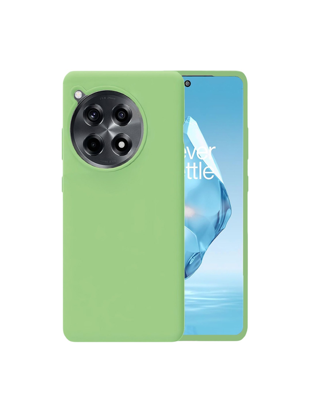 

LIRAMARK Solid OnePlus 12 5G Liquid Silicone Soft Back Case, Green