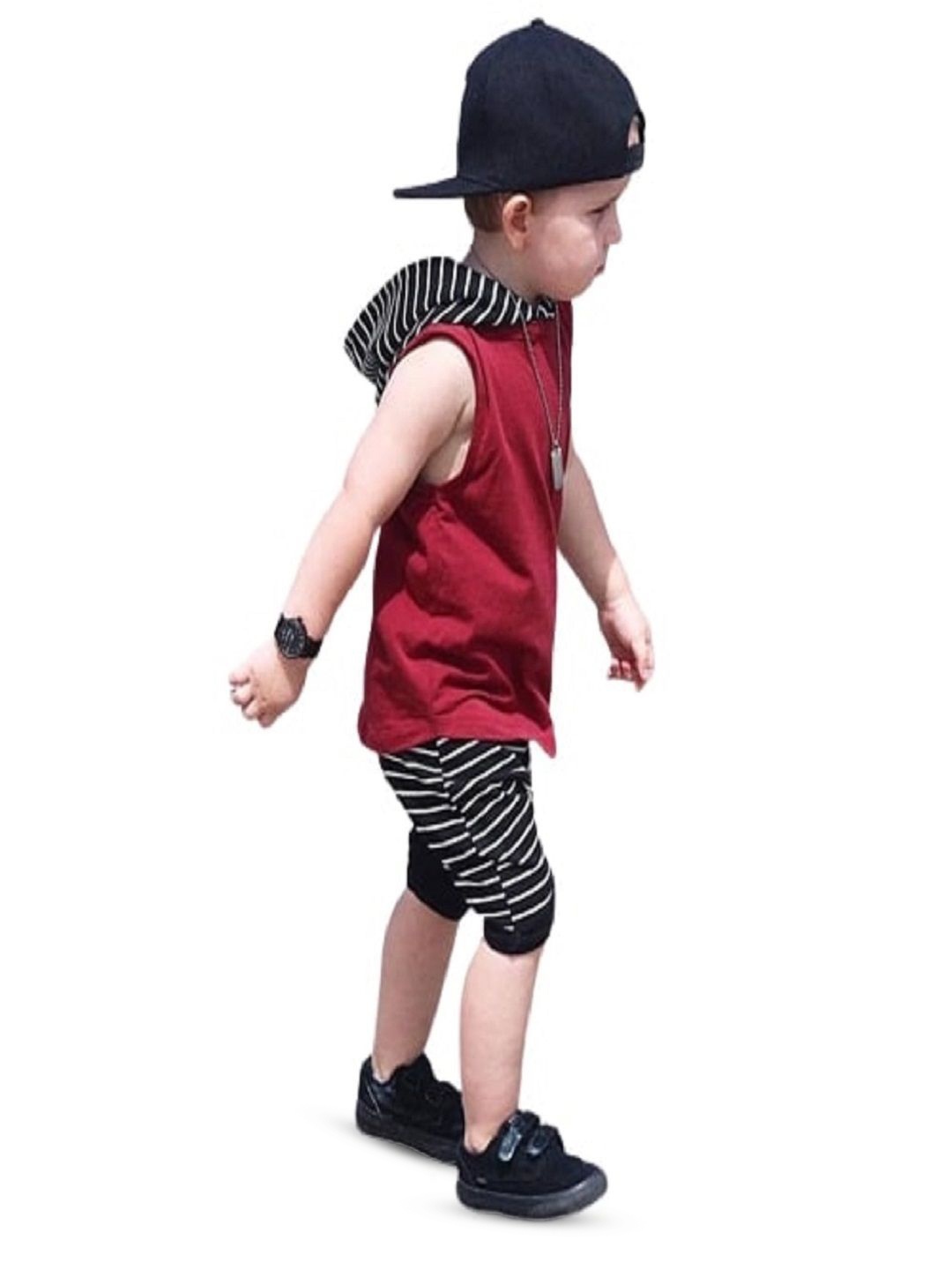 

Yoonikk Kids Sleeveless Pure Cotton T-Shirt With Capri, Maroon