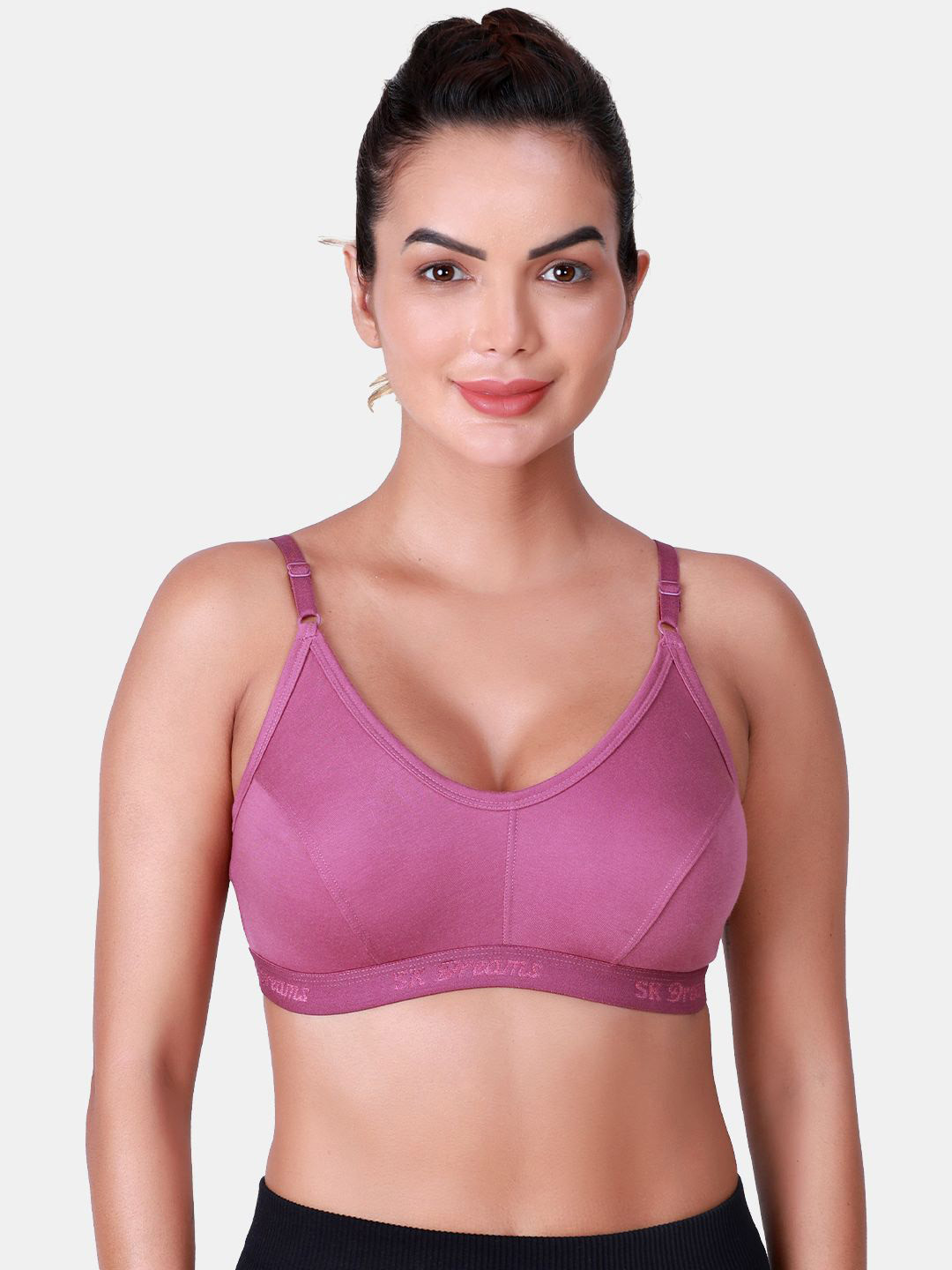 

SKDREAMS Women Cut and Sew Full Coverage Sports Bra, Purple