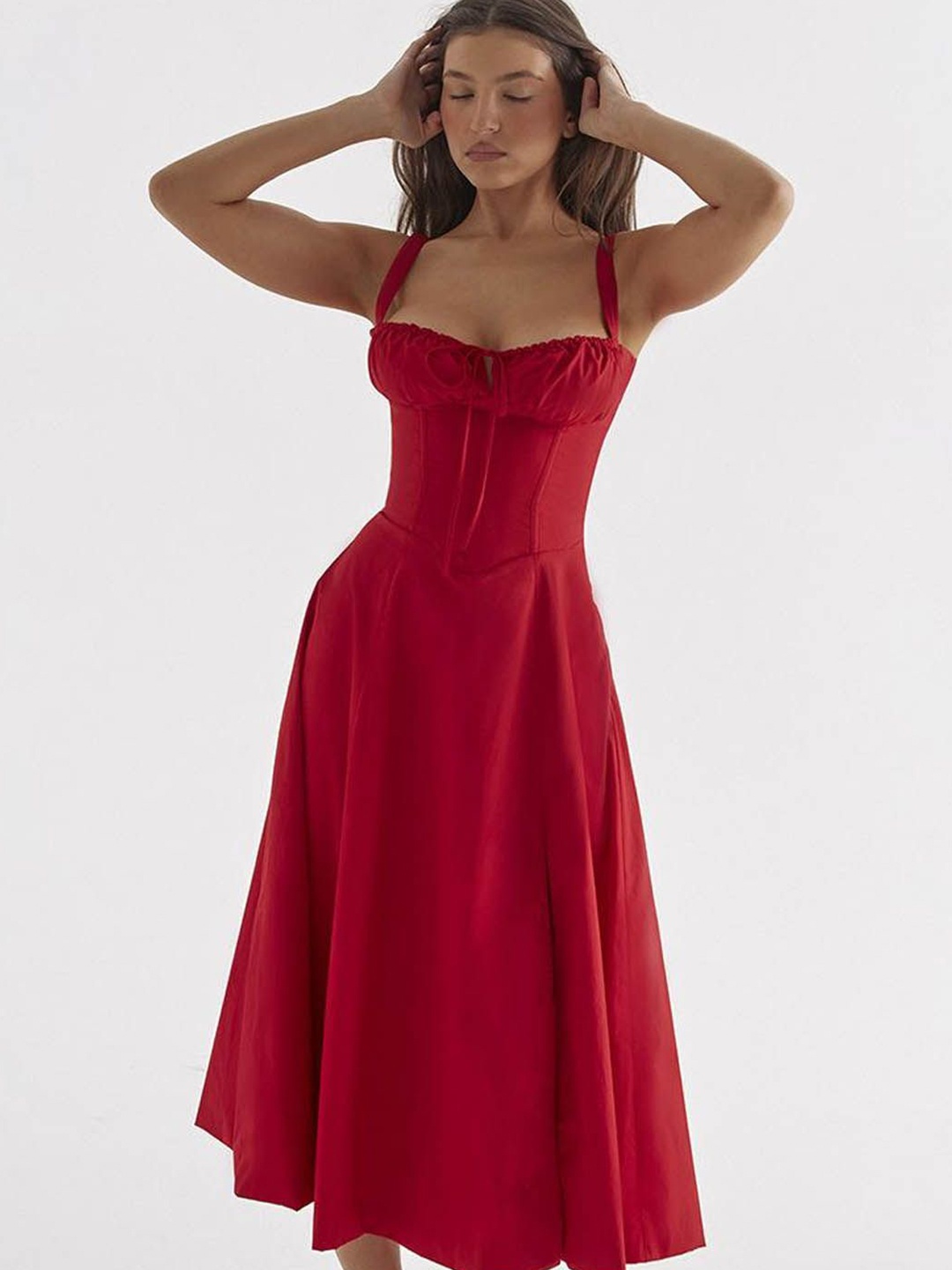 

StyleCast Fit & Flare Maxi Dress, Red