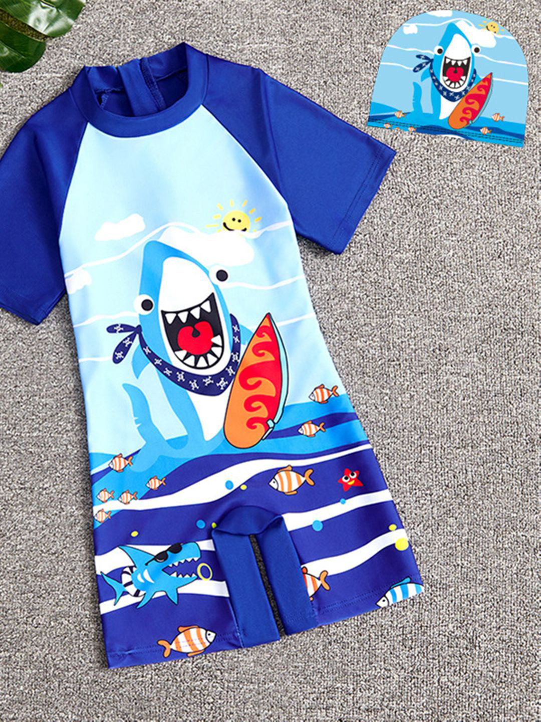 

YK Girls Printed Round Neck Legsuit, Navy blue