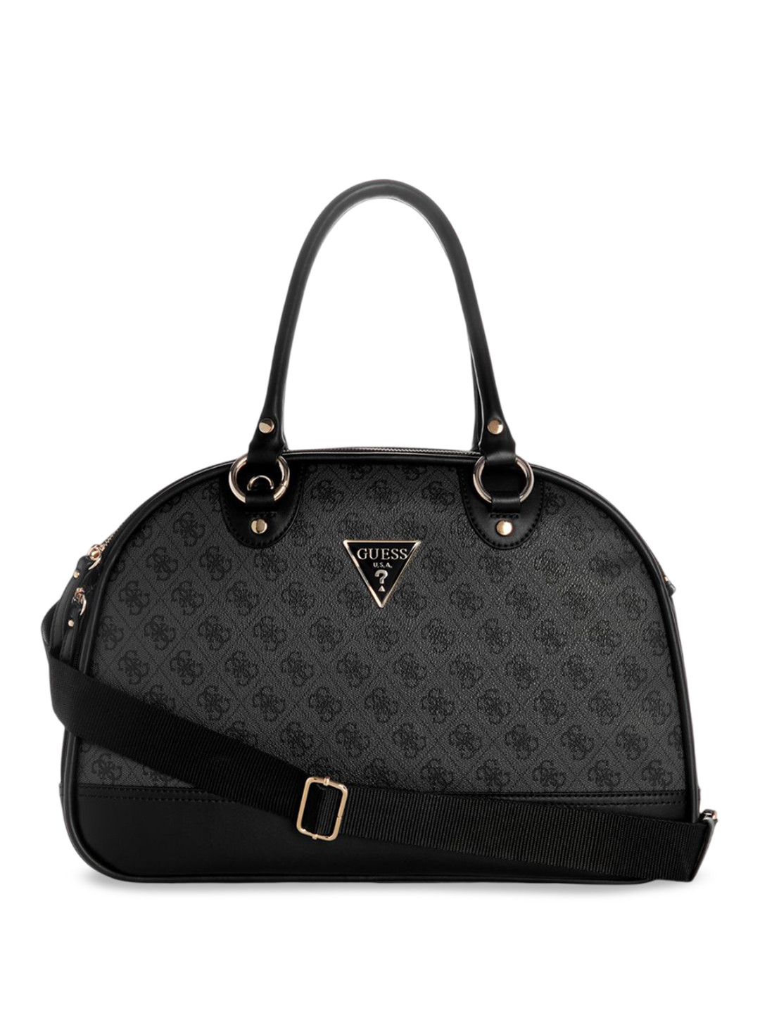 

GUESS Printed PU Shopper Shoulder Bag, Charcoal