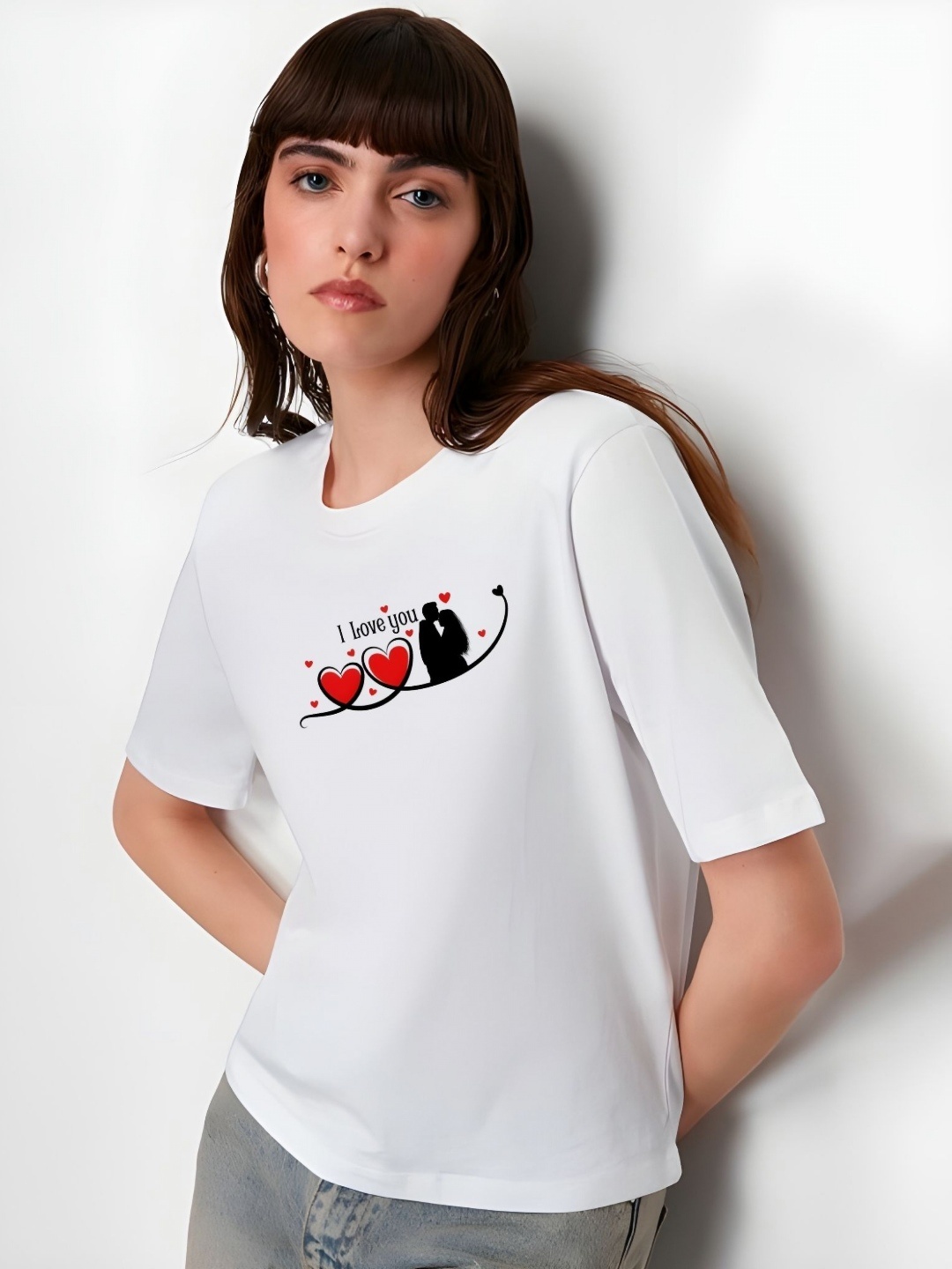 

SZN Women Graphic Printed Round Neck Cotton T-shirt, White