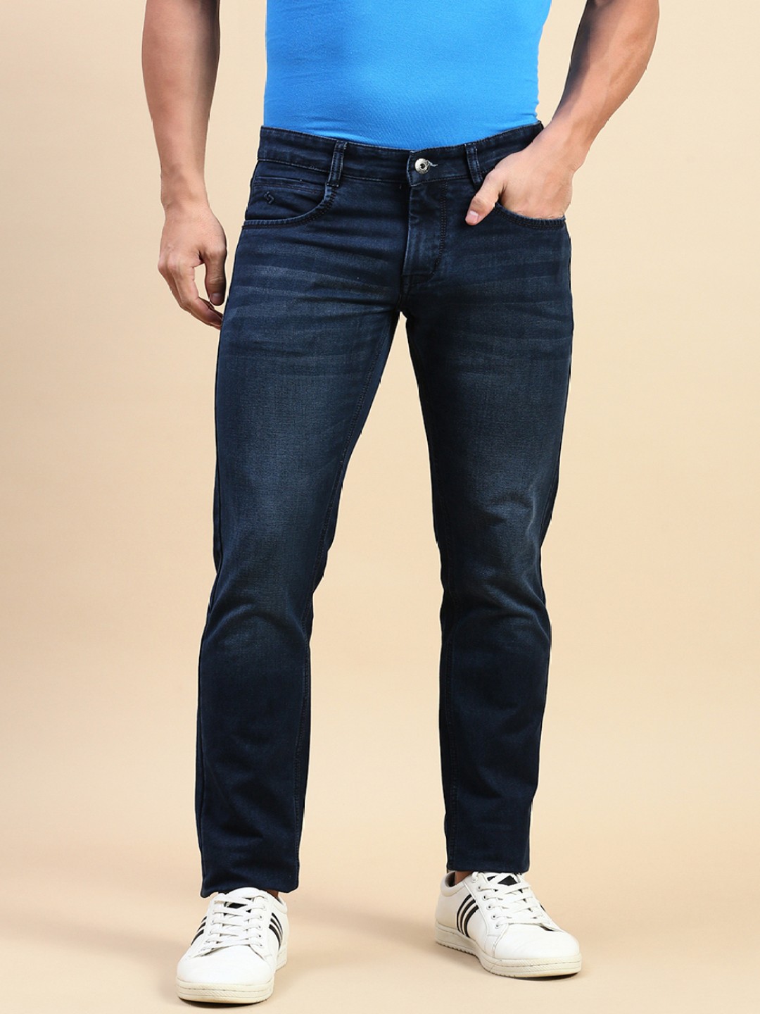 

Classic Polo Men Slim Fit Light Fade Mid-Rise Jeans, Navy blue