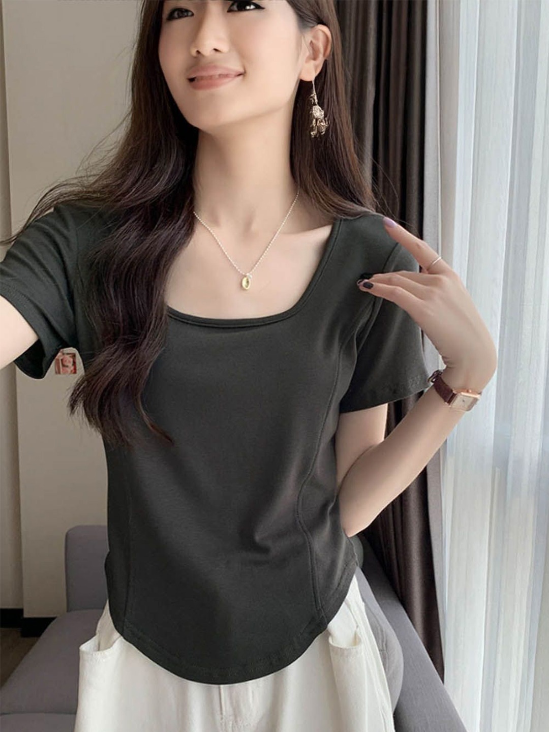 

StyleCast Cotton Top, Grey