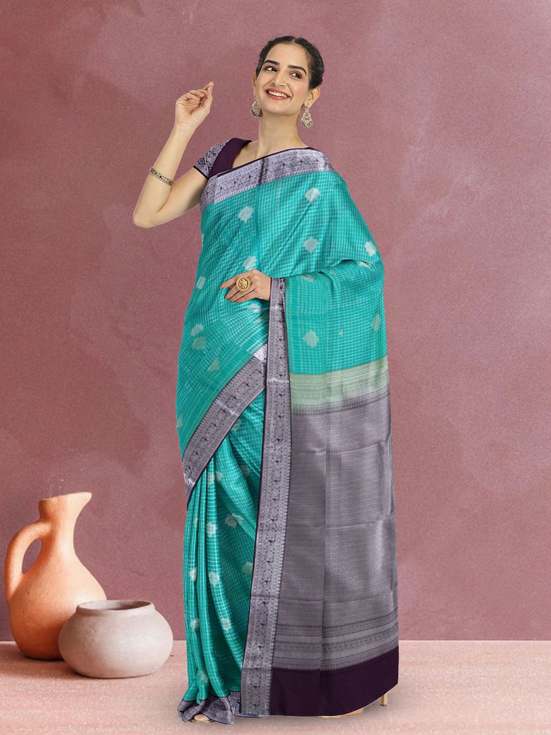 

RPNSASA10073878 Avishya Woven Design Zari Silk Blend Kanjeevaram Saree, Green