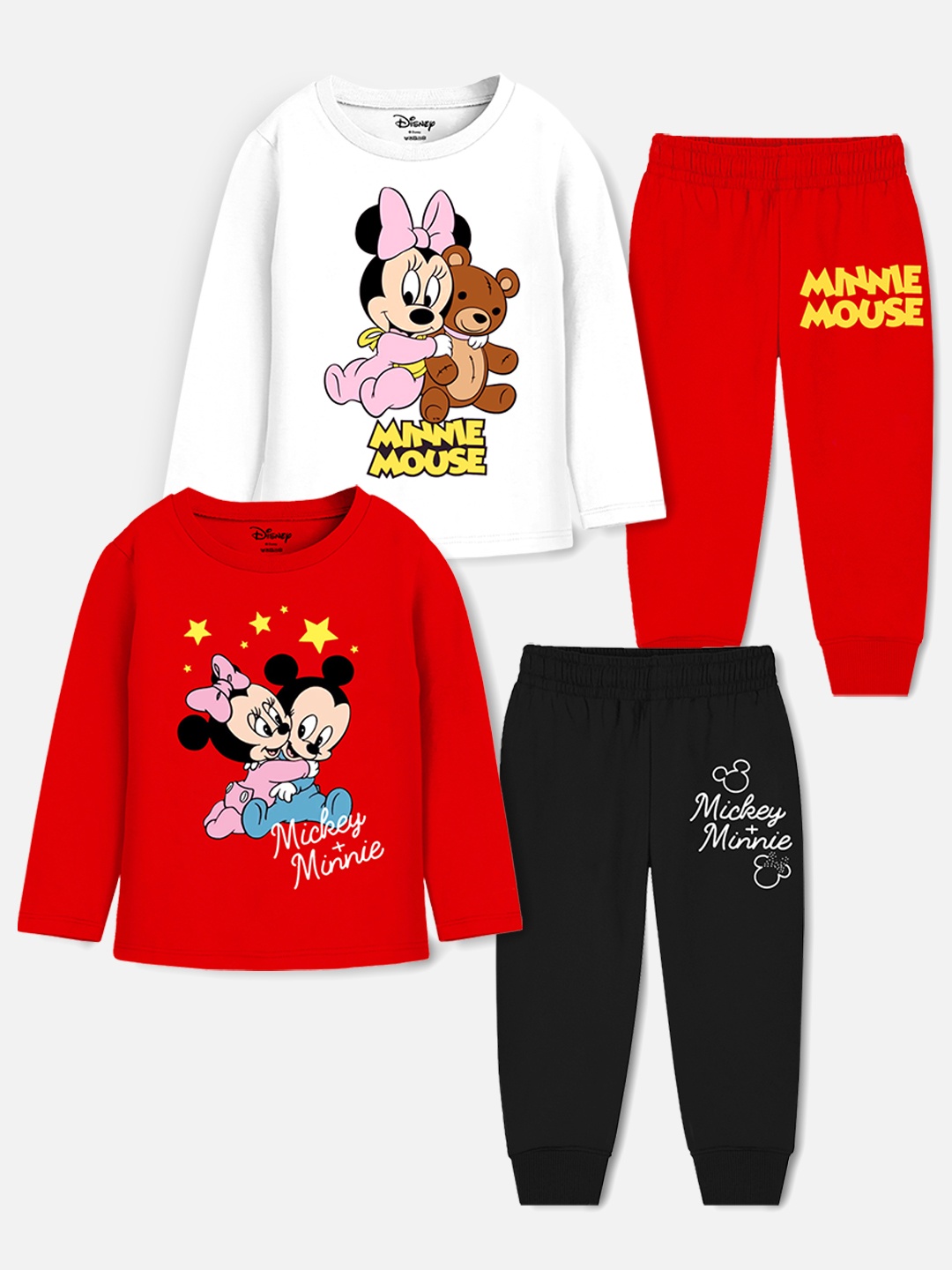 

Disney By Miss and Chief Girls Pack Of 2 Minnie & Daisy Printed Nightsuit Set, White
