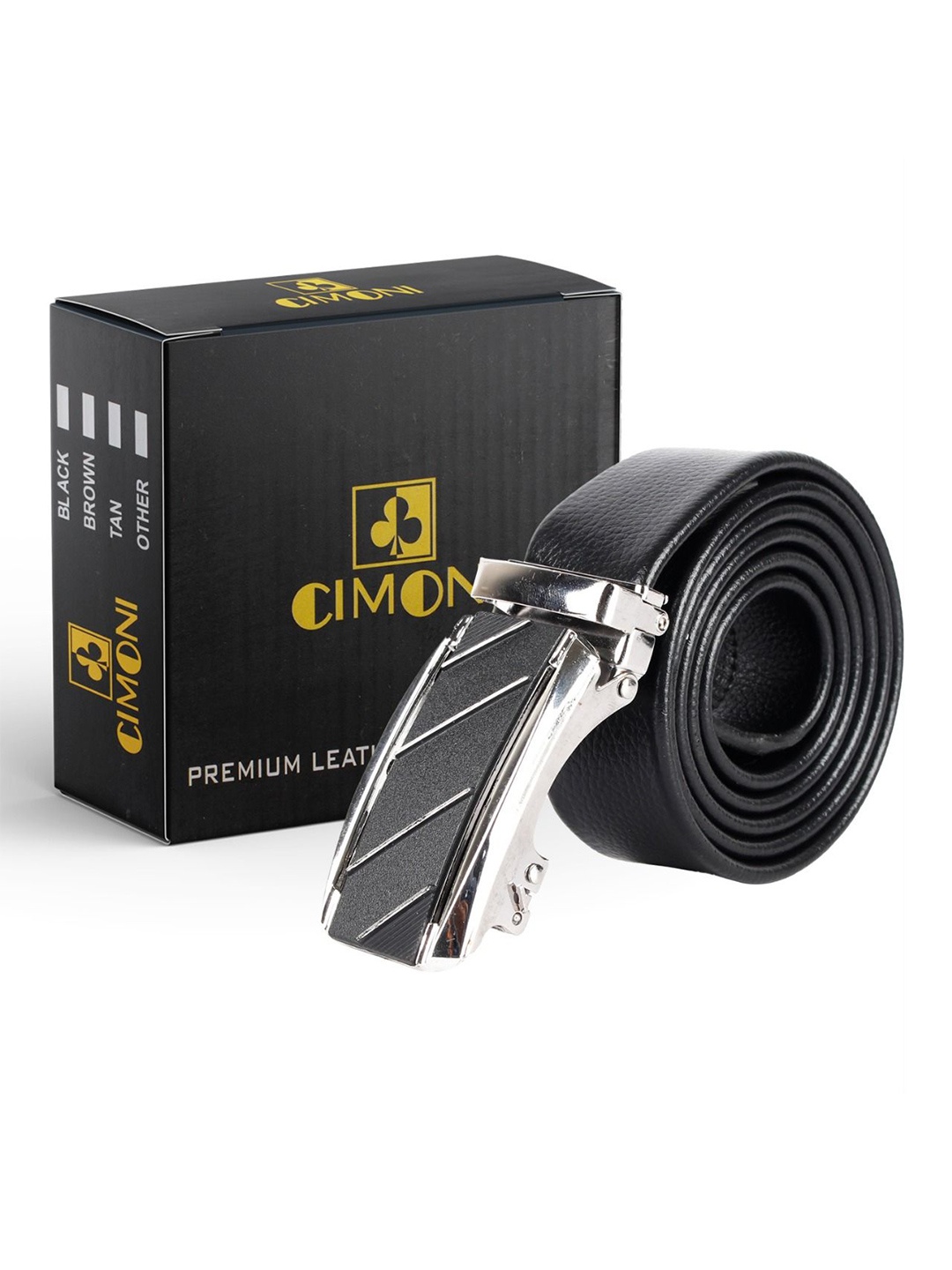 

CIMONI Men Textured Belt, Black