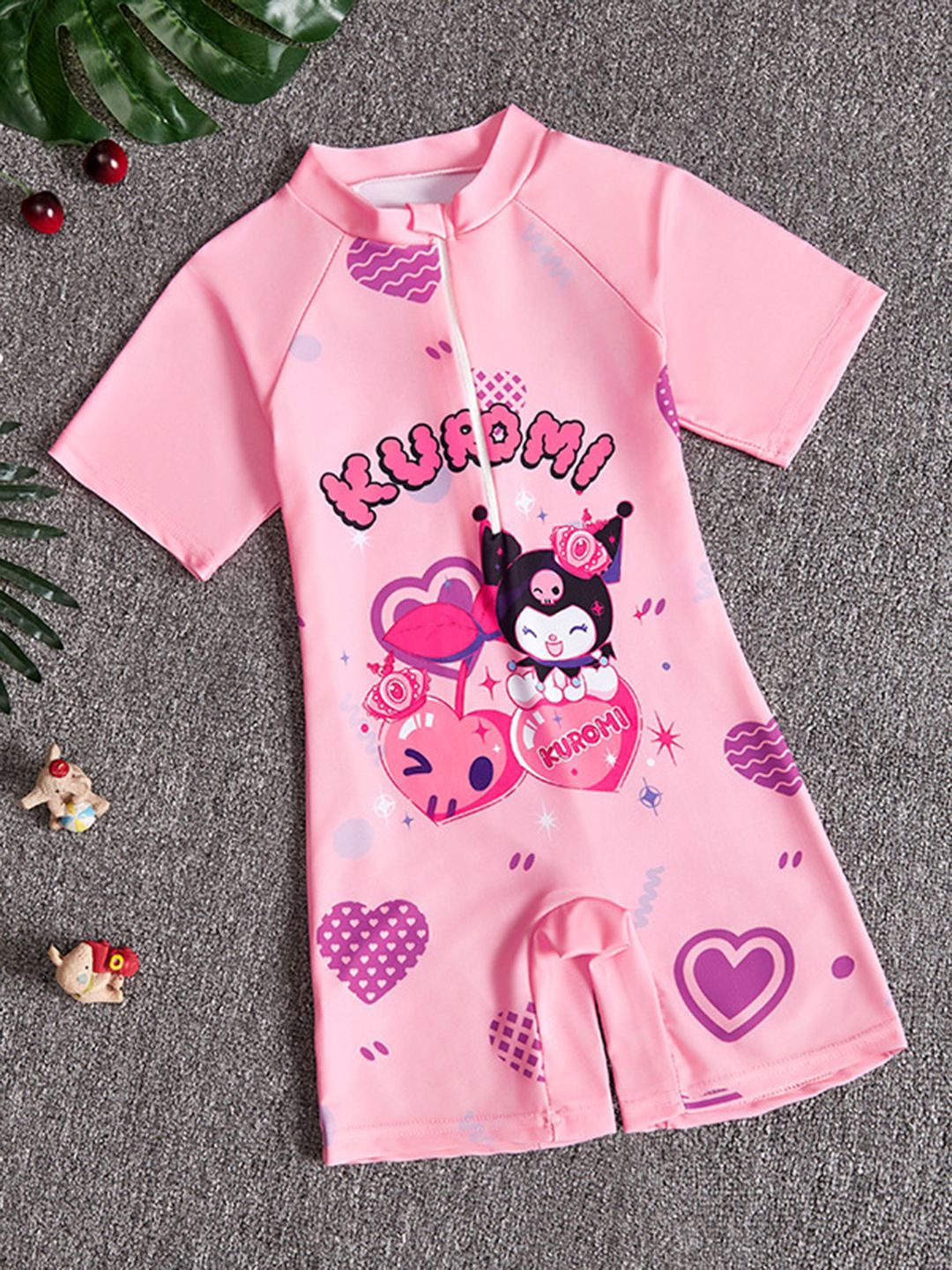 

YK Girls Printed Leg Suit, Pink