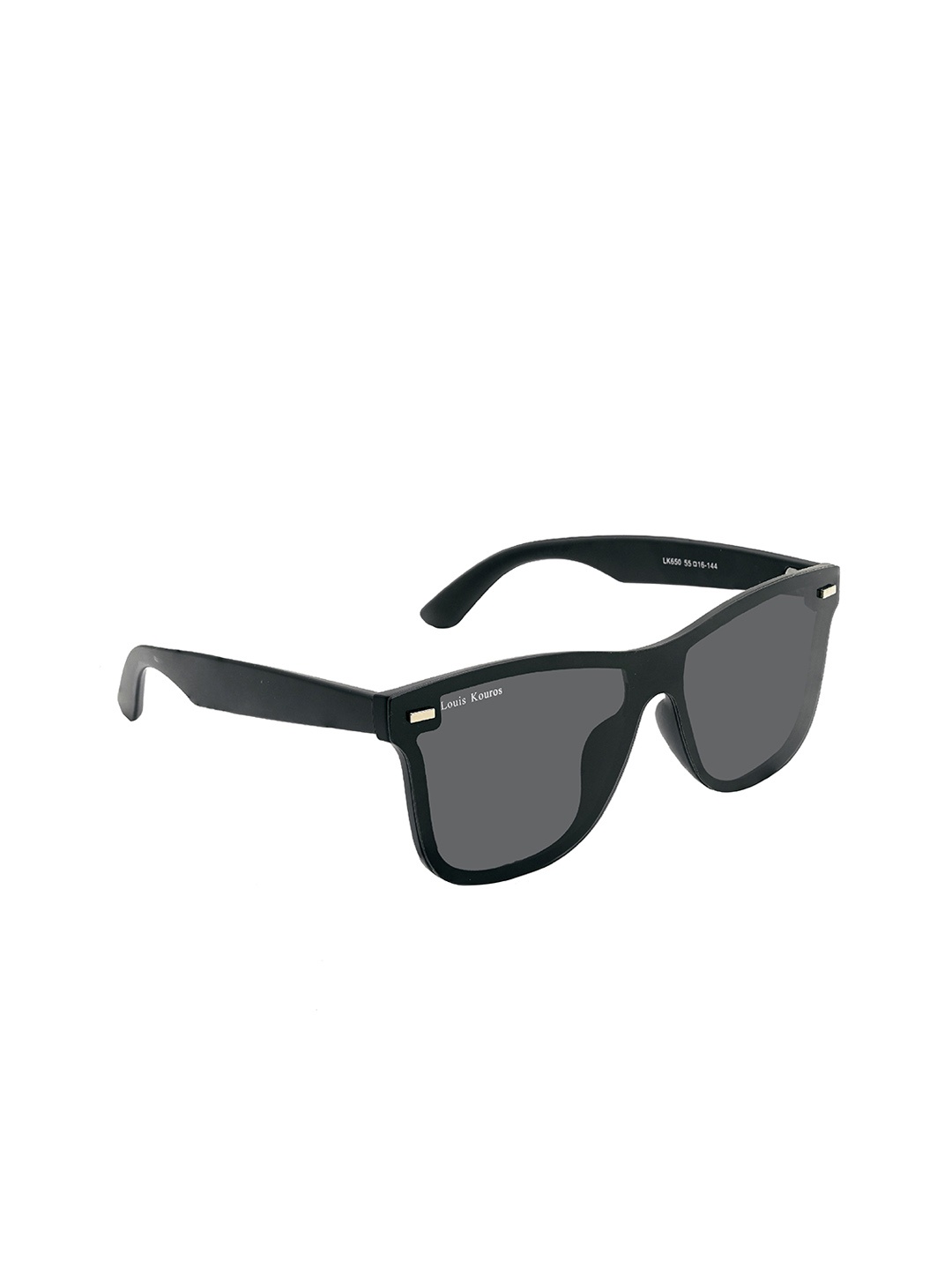 

LOUIS KOUROS Unisex Wayfarer Sunglasses with Polarised and UV Protected Lens SUN-LK-0650, Black