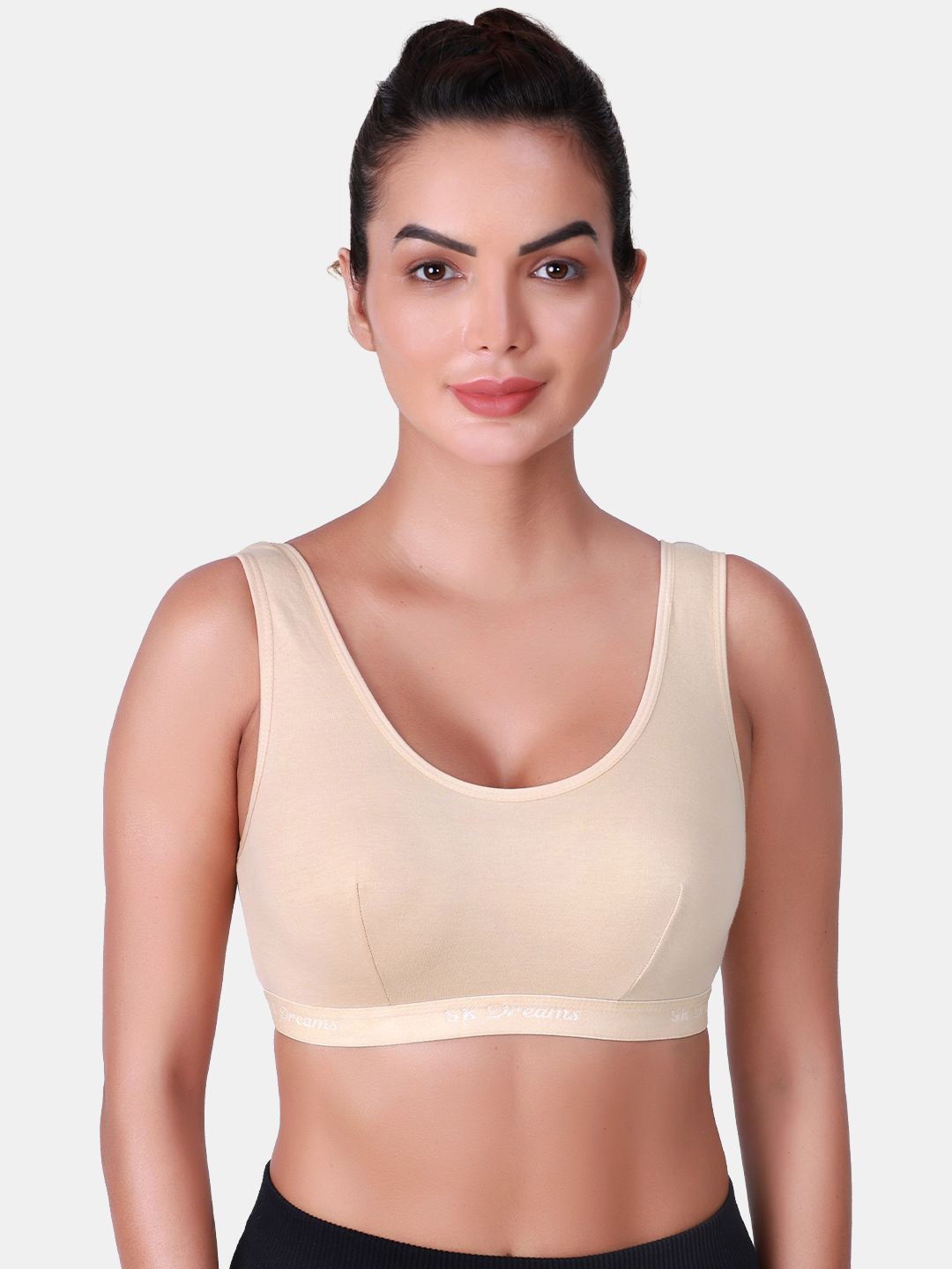 

SKDREAMS Women Full Coverage Cotton Workout Gym Bra, Nude