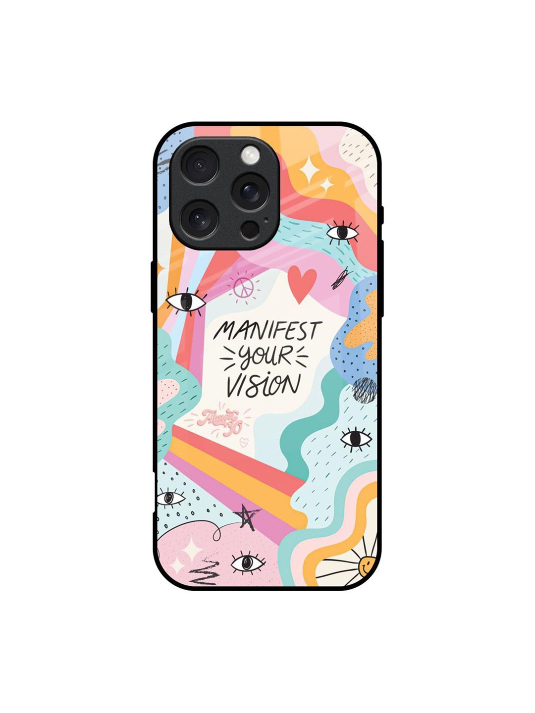 

QRIOH Abstract Printed iPhone 16 Pro Max Back Case Mobile Accessories, White