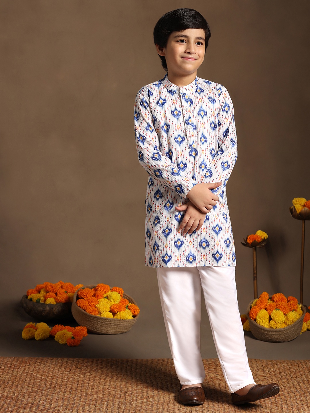 

Sangria Boys Printed Kurta Set, Blue