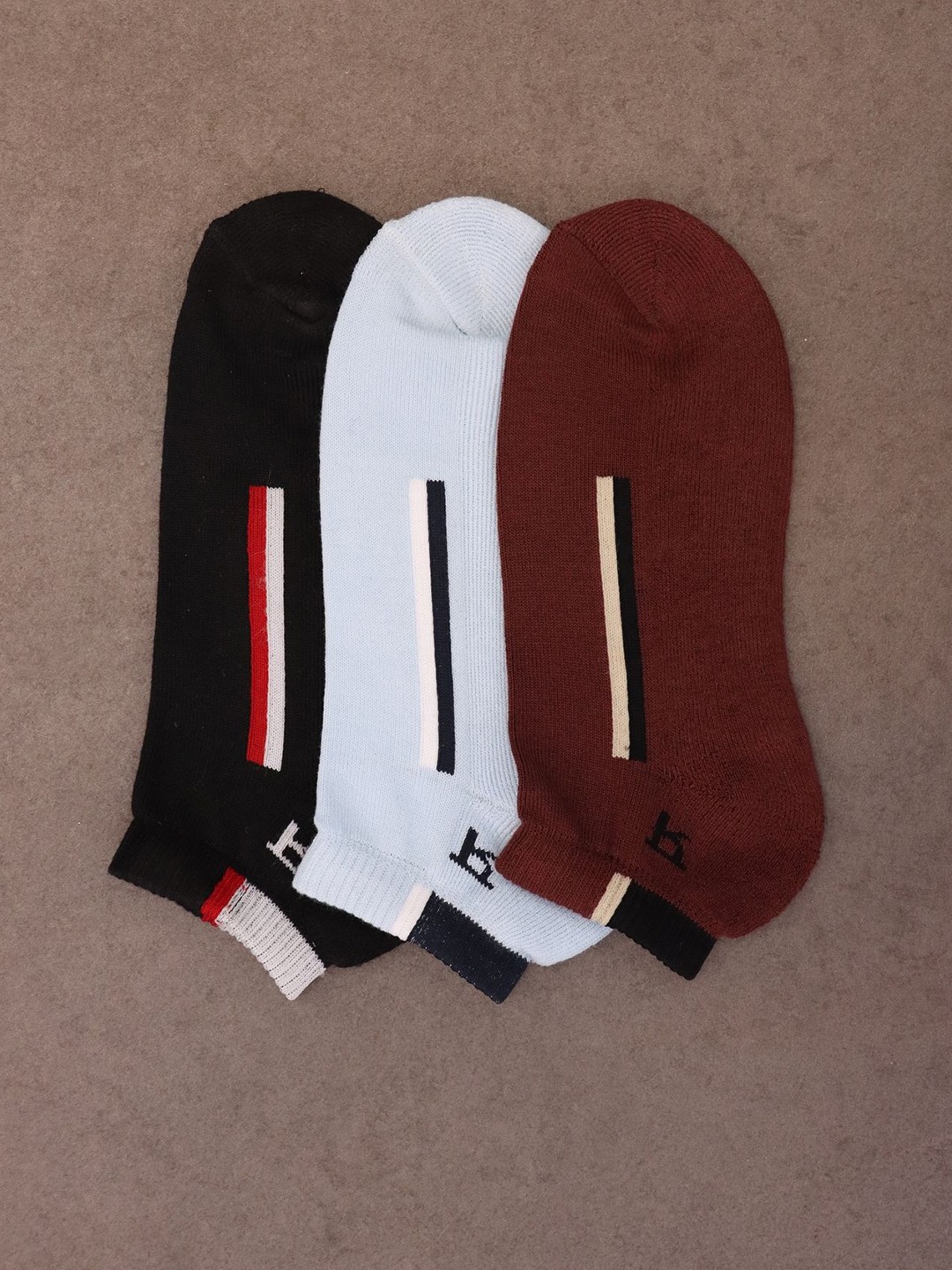 

PRASTHAN Men Pack Of 3 Cotton Ankle-Length Socks, Black