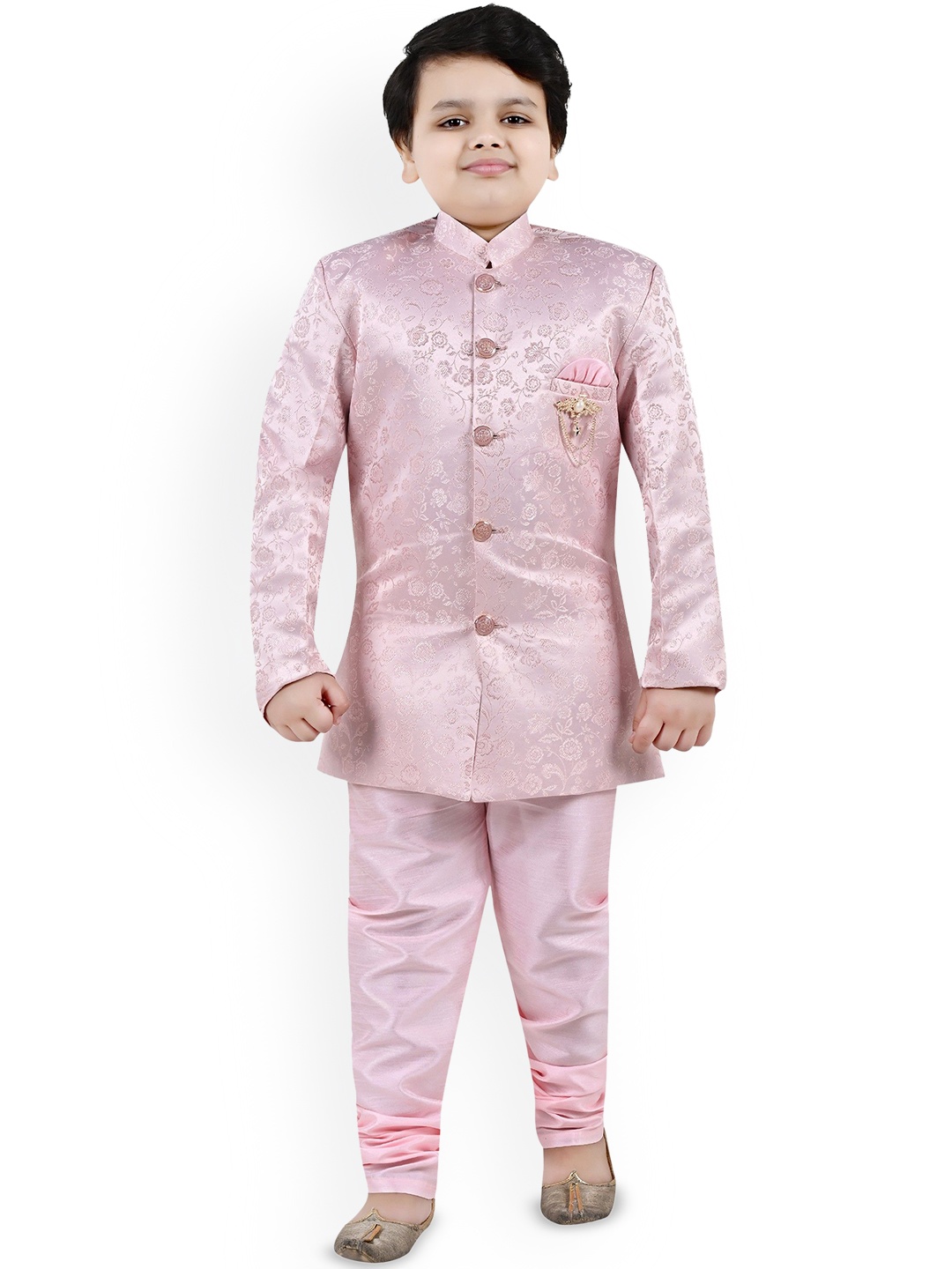 

Arshia Fashions Boys Self-Design Indo Sherwani Set, Pink