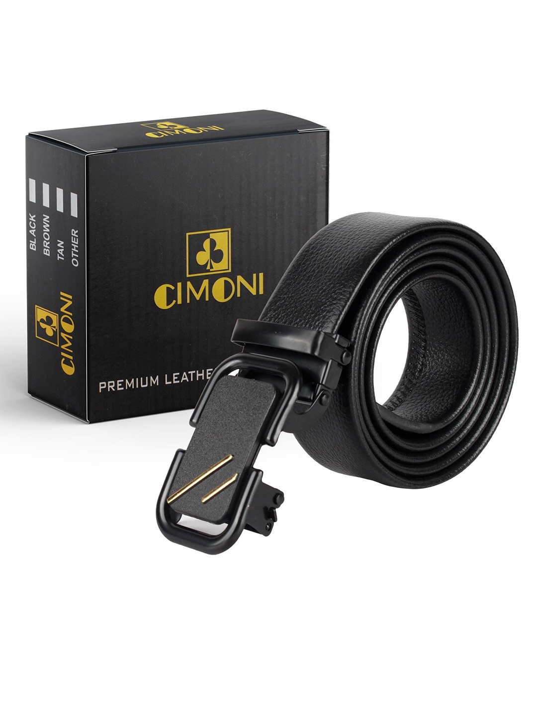 

CIMONI Men Slider Buckle Belt, Black