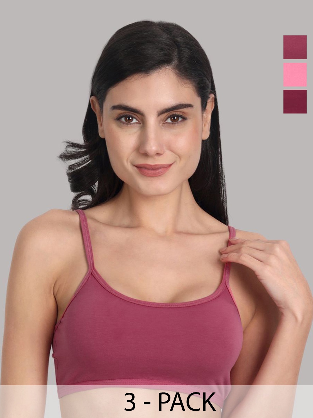 

Aimly Pack of 3 Full Coverage All Day Comfort Bra, Pink