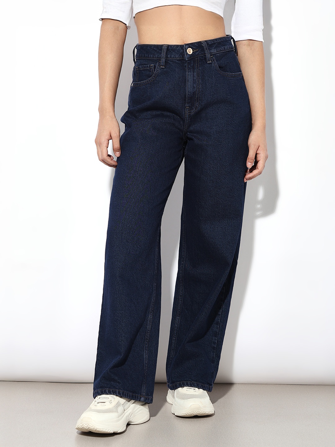 

ONLY Women Wide Leg High-Rise Clean Look Jeans, Blue