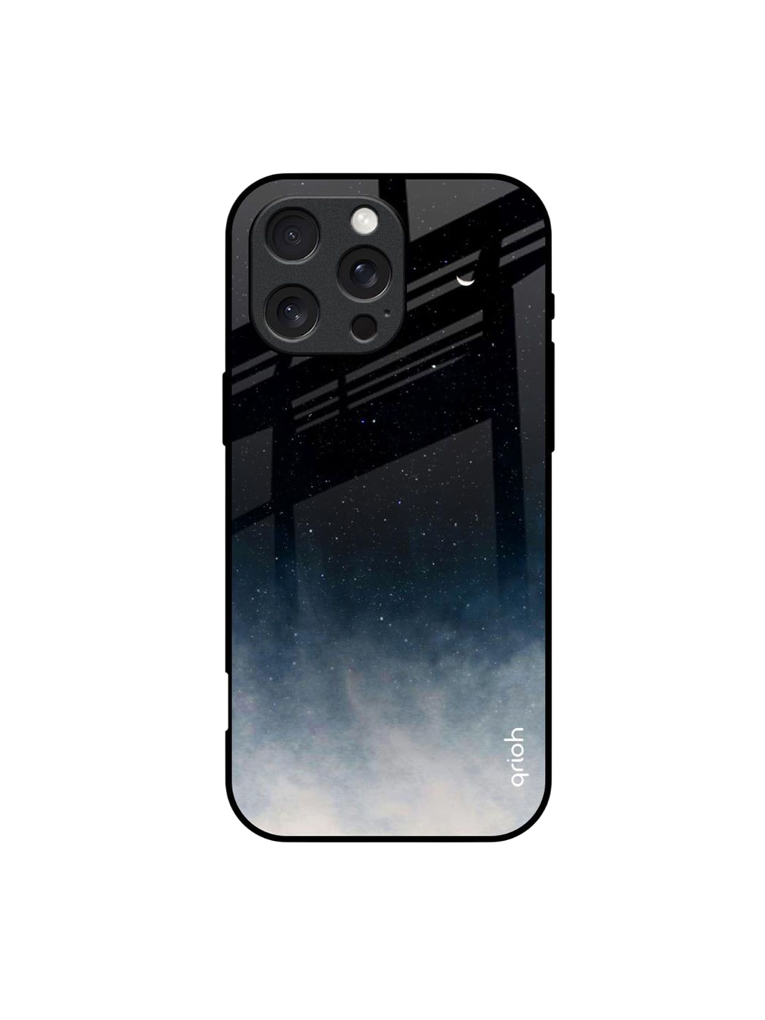

QRIOH Abstract Printed iPhone 16 Pro Max Back Case Mobile Accessories, Black