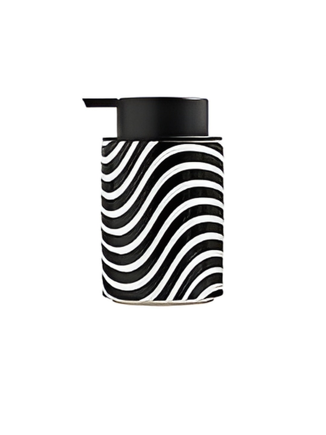 

FabSeasons White & Black Abstract Printed Ceramic Suction Soap Dispenser 350ml