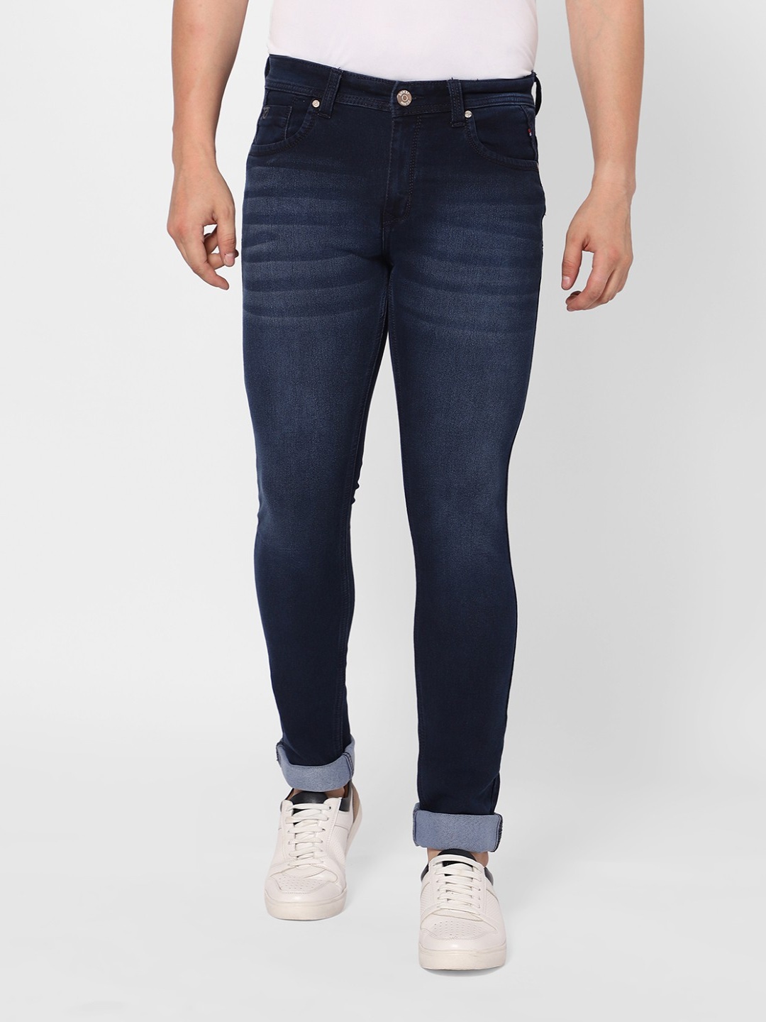 

TCI Men Light Fade Regular Fit Mid-Rise Jeans, Navy blue