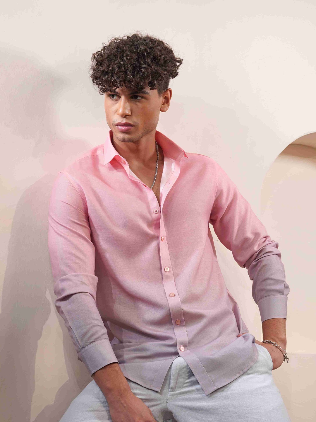 

Eleven Brothers Men Opaque Casual Shirt, Pink