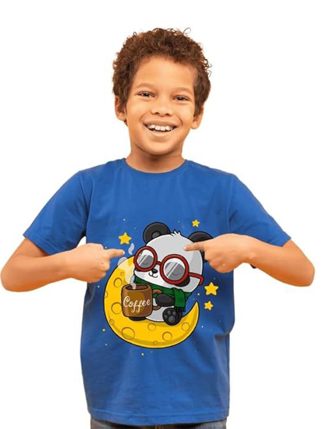 

BAESD Unisex Kids Panda Printed T-shirt With Joggers, Blue