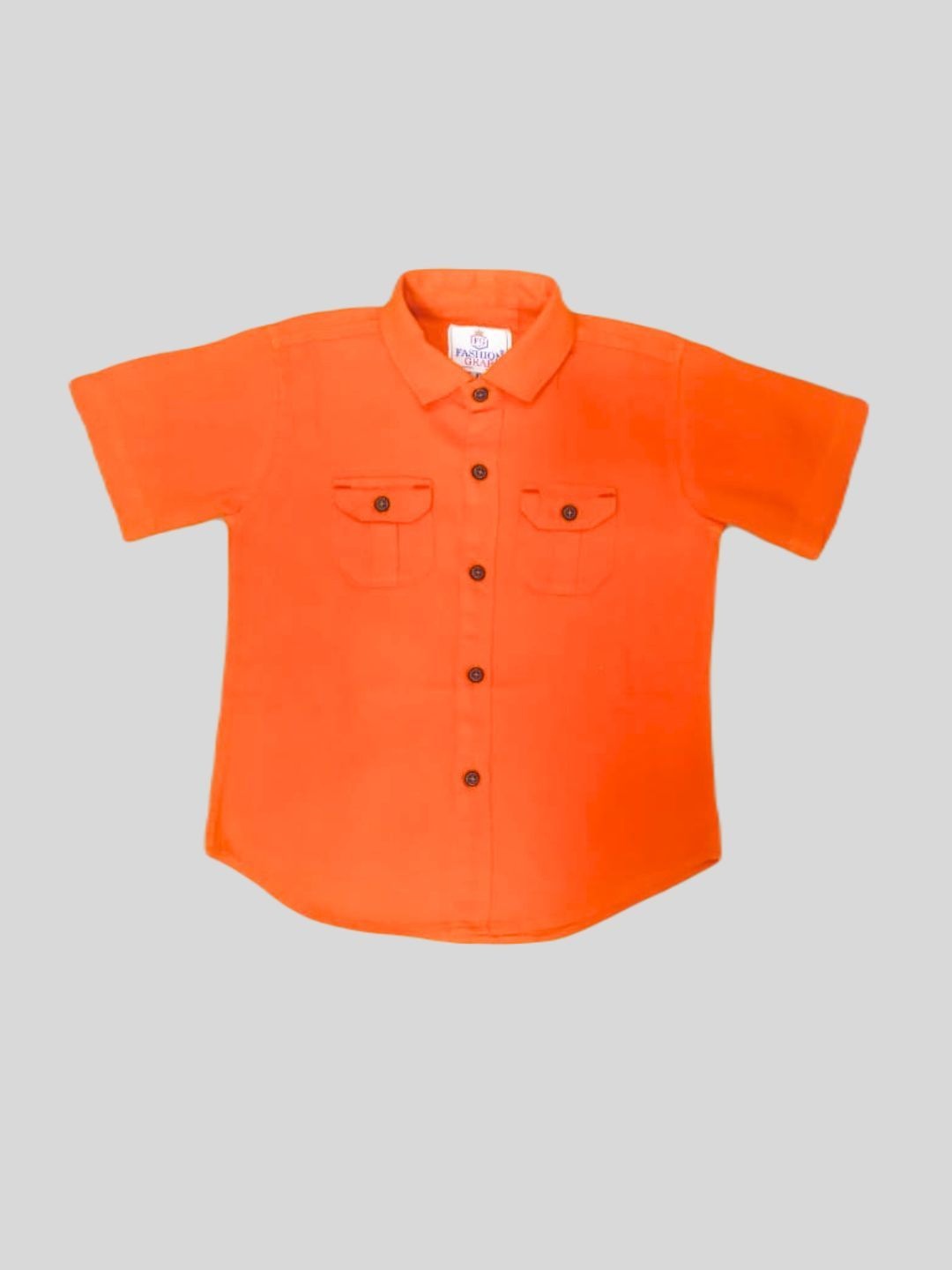 

BAESD Boys Classic Fit Spread Collar Solid Cotton Casual Shirt, Orange
