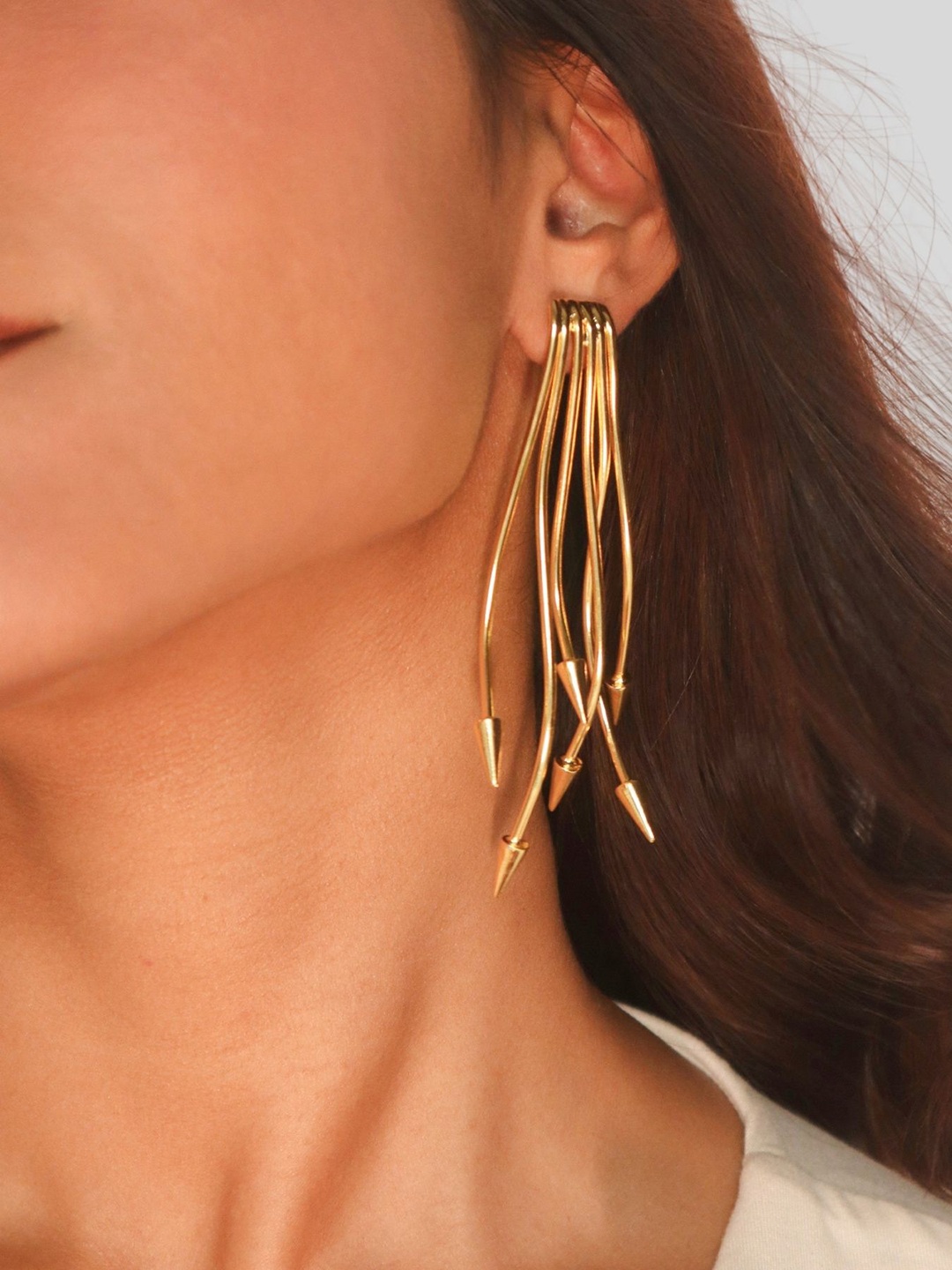 

House of Pehr Gold Plated Contemporary Drop Earrings