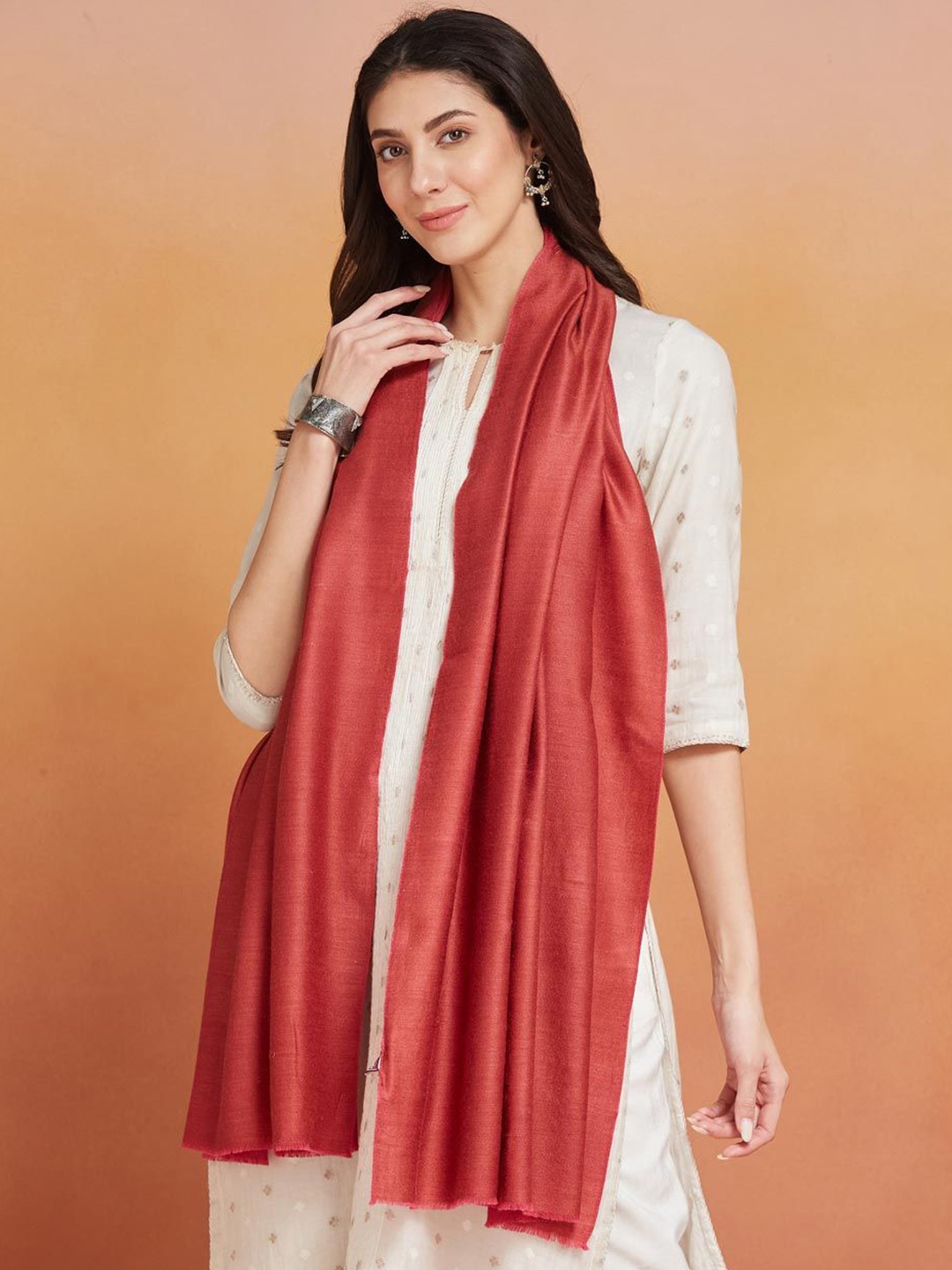 

Fabindia Women Woven Design Stole, Maroon