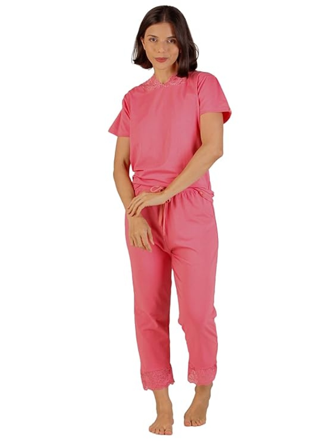 

evolove Women Pure Cotton Night suit, Pink