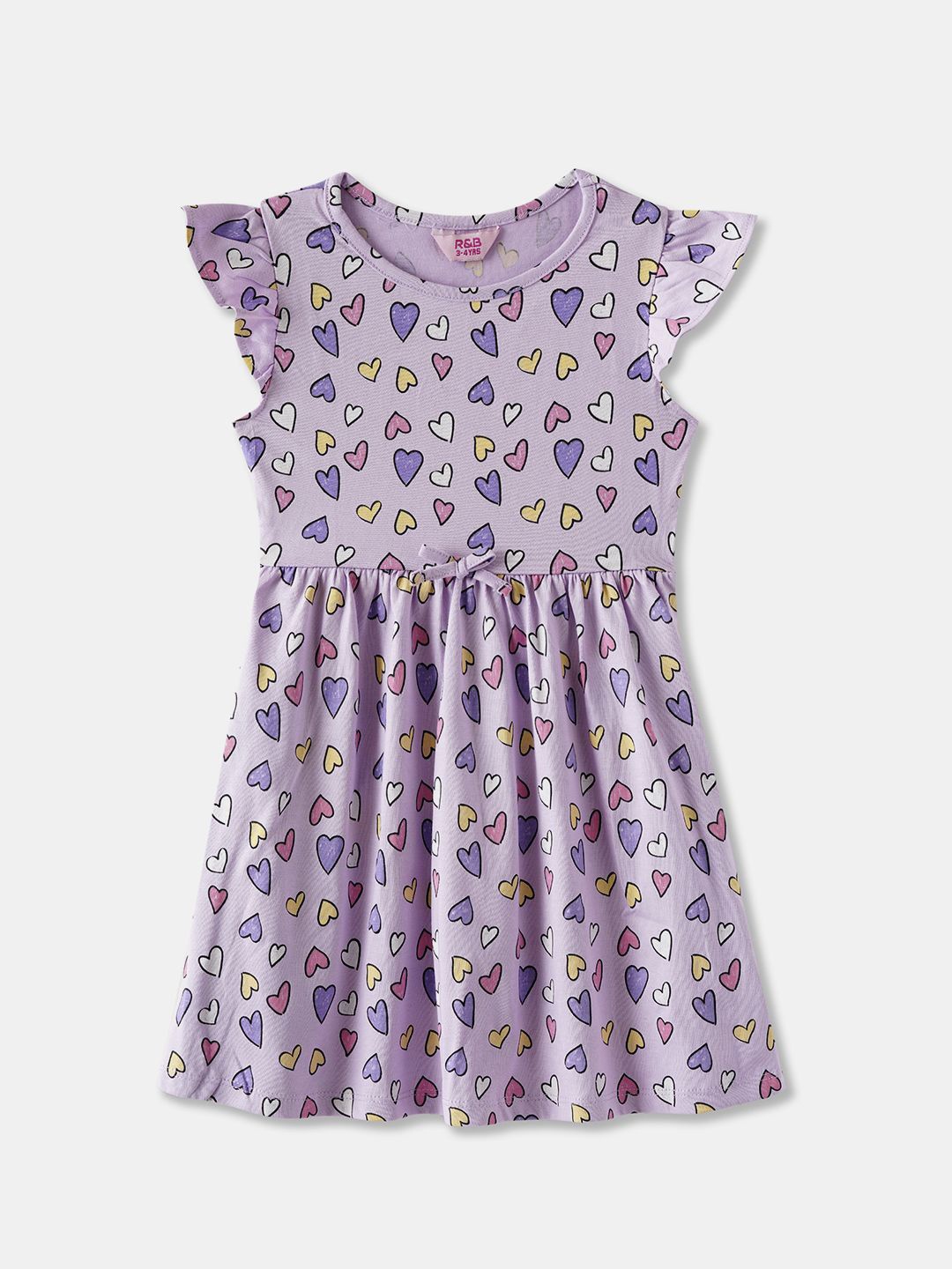 

R&B Floral Print A-Line Dress, Purple