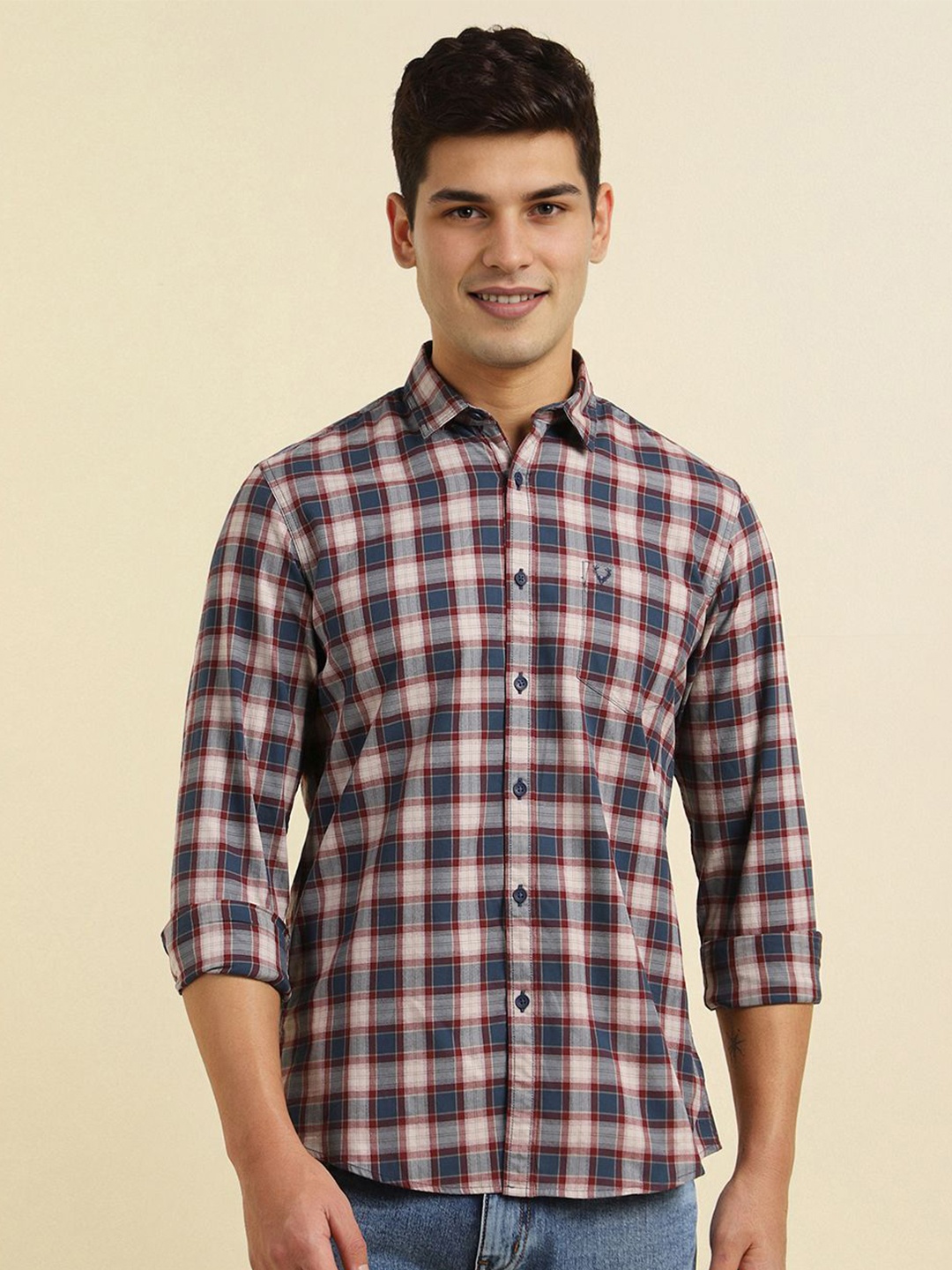 

Allen Solly Men Tartan Checks Opaque Checked Casual Shirt, Multi