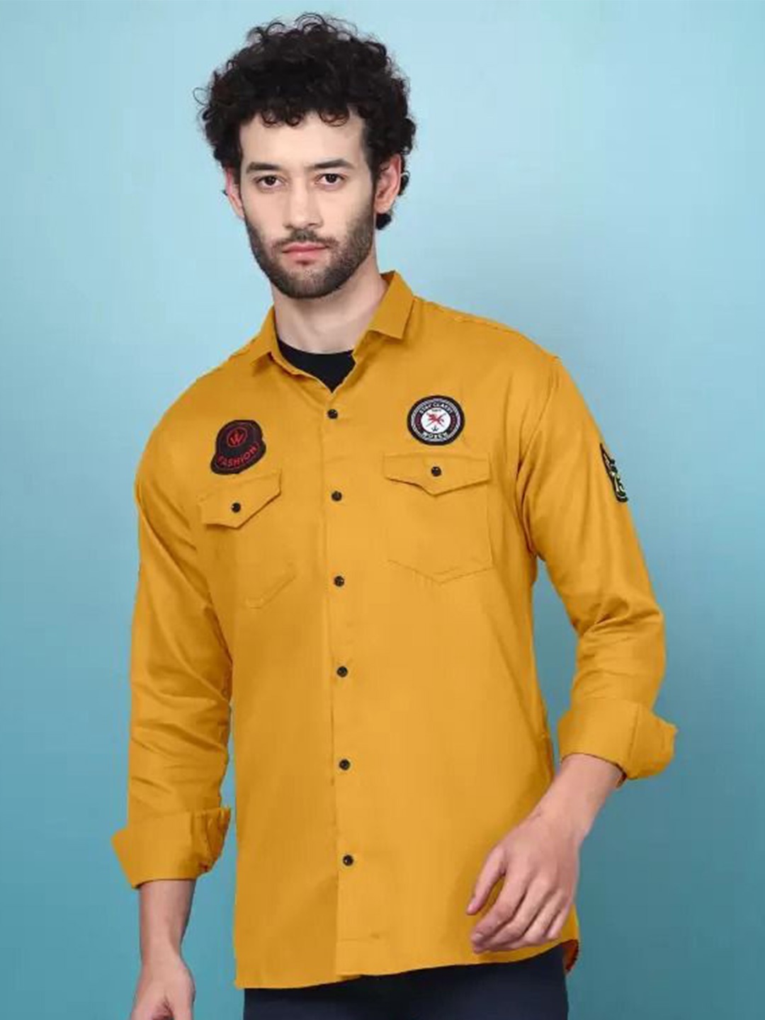 

GREENFLAIR Men Opaque Casual Shirt, Yellow